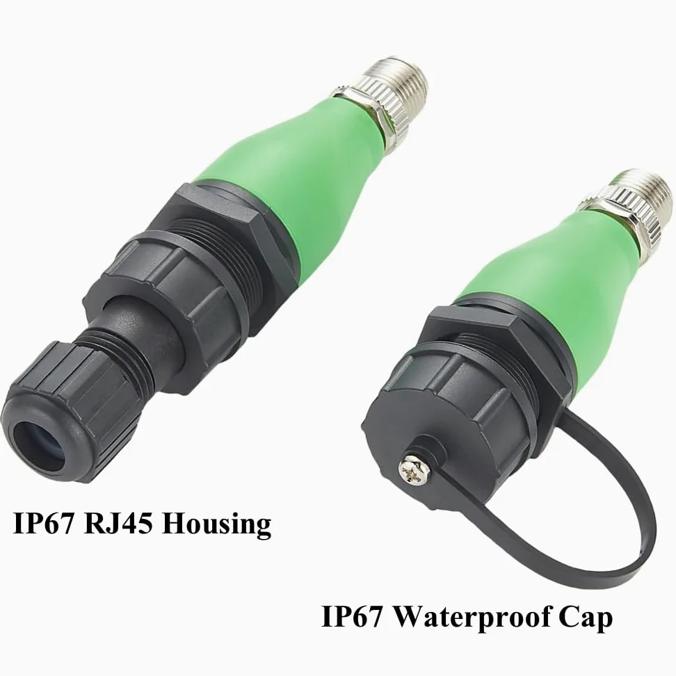 Adaptateur M12 X Code 8 broches vers RJ45 RJ45 Réseau Ethernet RJ45 Cat6 vers connecteur circulaire mâle M12 Connecteur circulaire IP67 Étanche Prise blindée Compatible Caméra industrielle GigE Vision