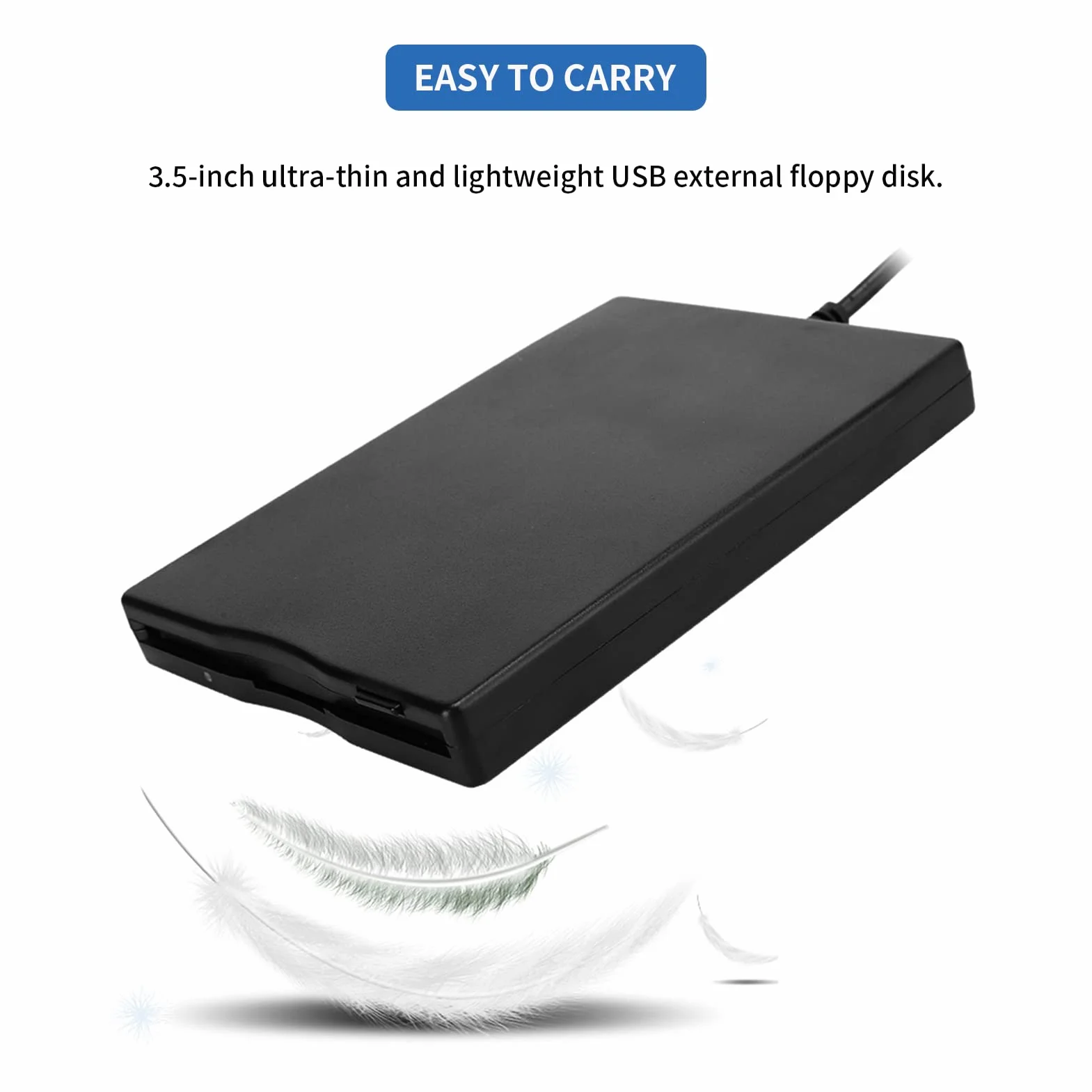 Lecteur Disquette 3.5 Externe USB Portable pour PC Windows 10/7/8/XP