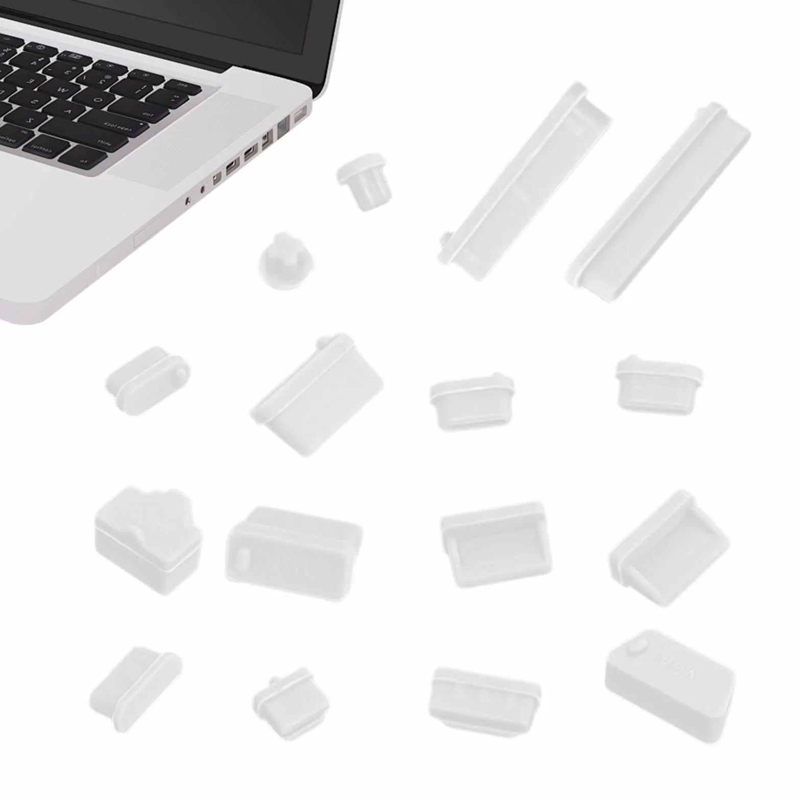 Cache anti-poussière USB C Type C, 16 pièces, bouchons silicone pour port ordinateur portable