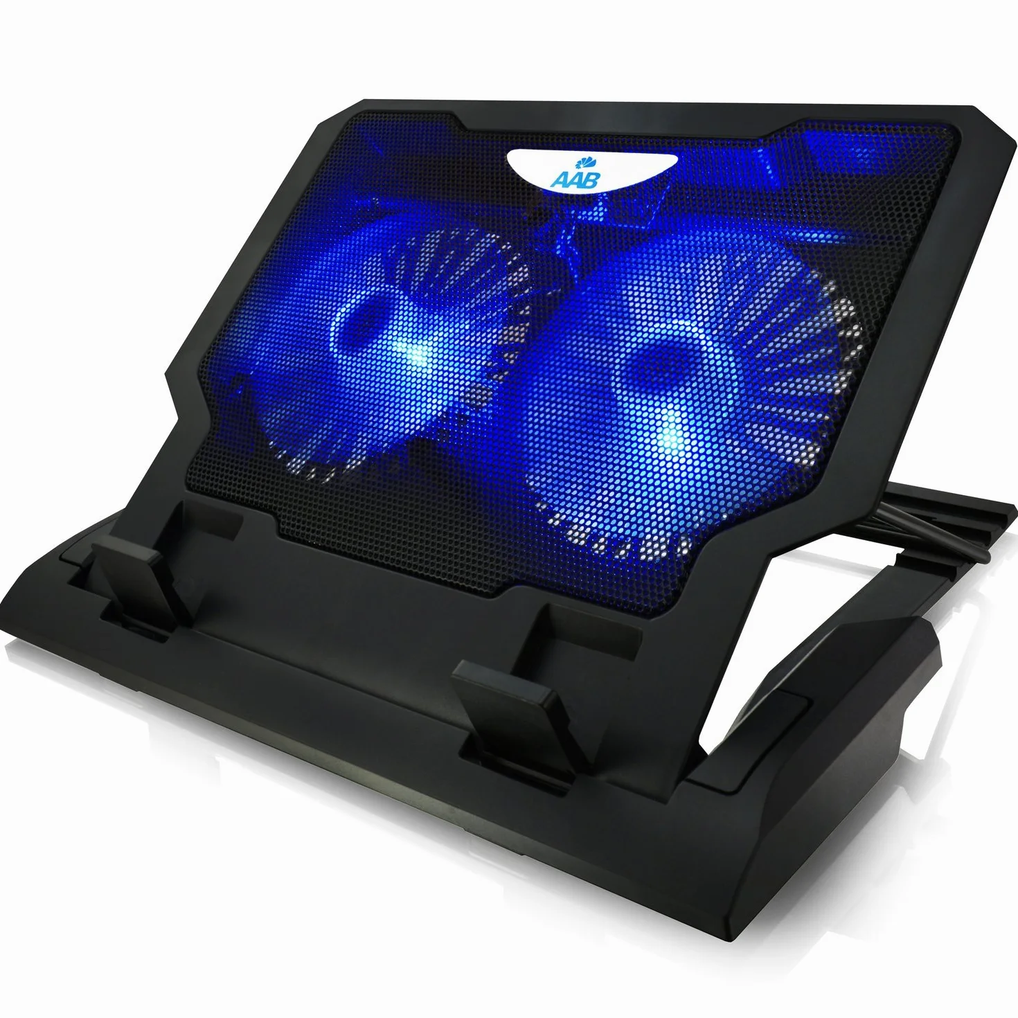 AABCOOLING NC65 Refroidisseur Ordinateur Portable 2 Ventilateurs Inclinaison Réglable LED Bleu Support PC Portable jusqu'à 15,6 Pouces