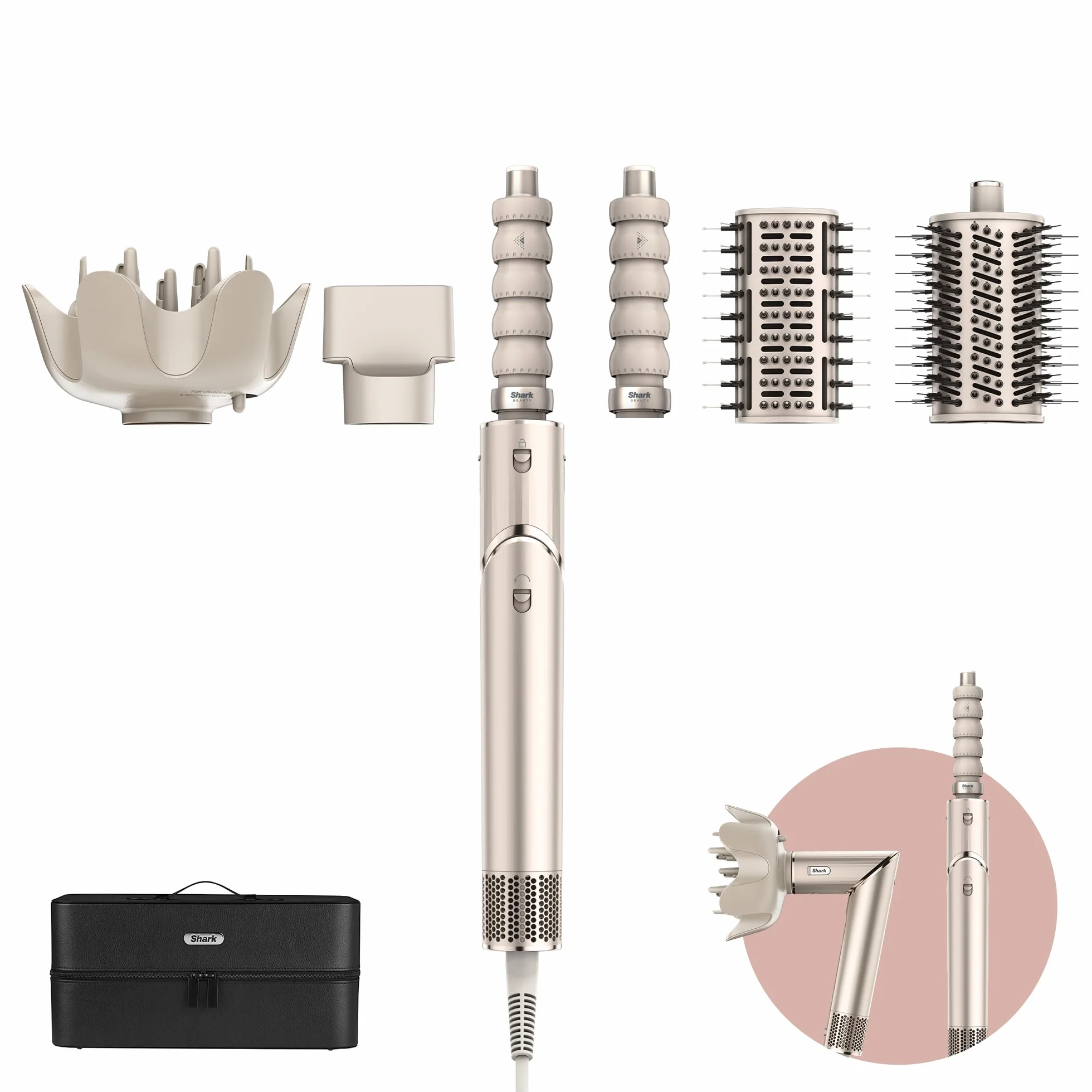 Shark styler à air chaud multi-styles avec boucleurs auto-enroulants, brosses, concentrateur