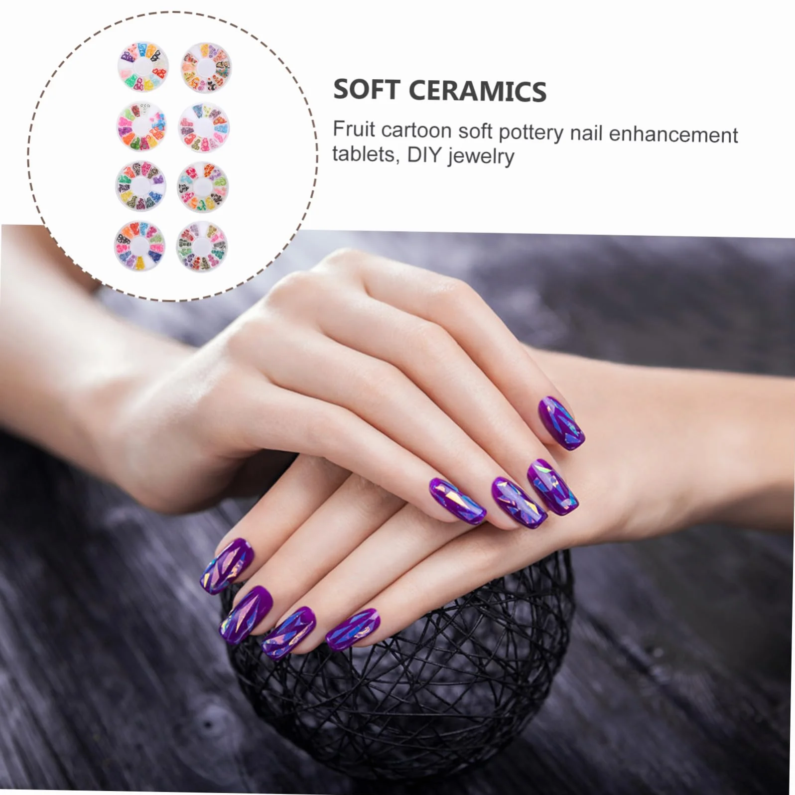 Ipetboom Tranches de Fruits Argile Polymère 8 Boîtes Couleurs Nail Art Loisirs Créatifs