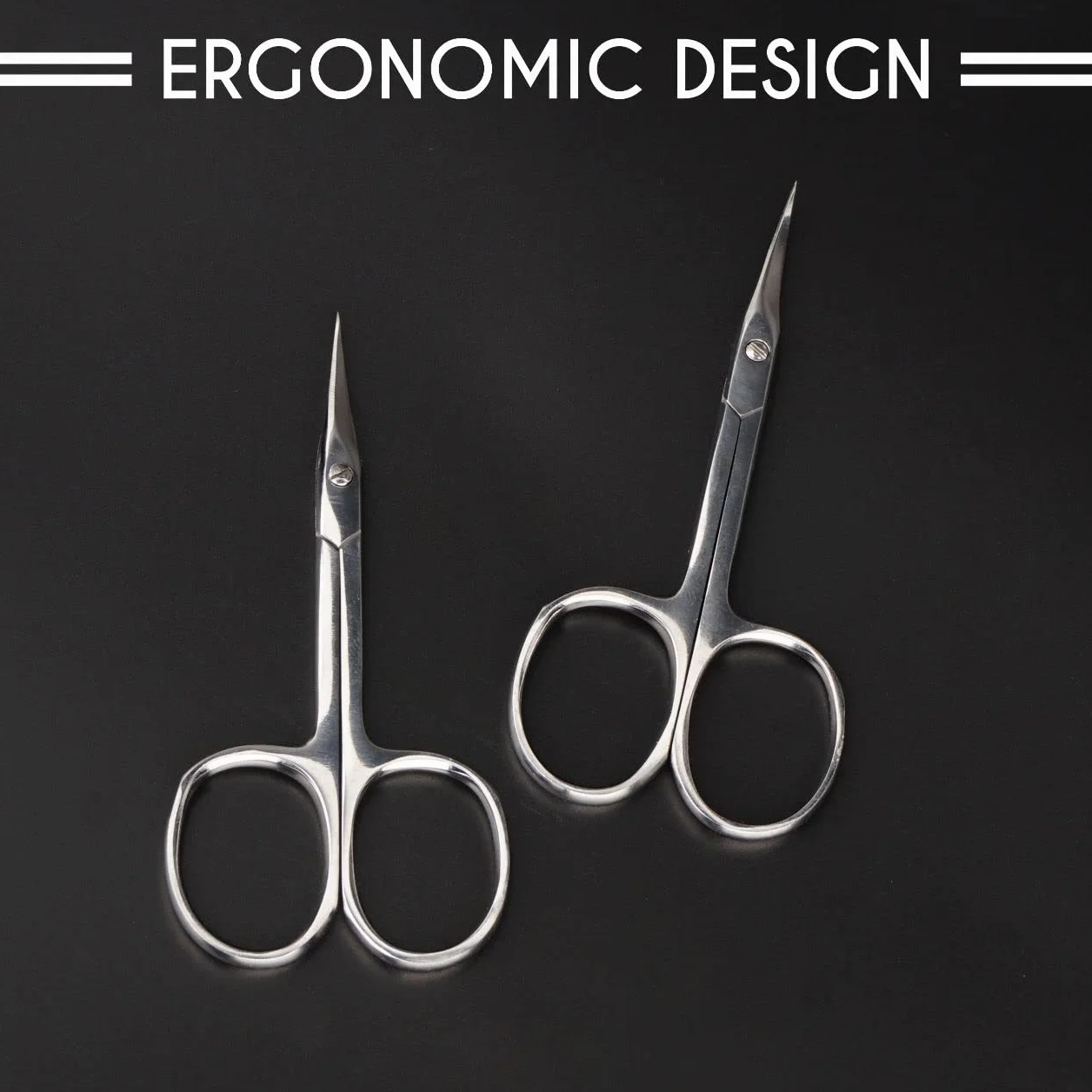 Professionnel Ciseaux Cuticules Courbes avec Pochette Cuir Artificiel Manucure Ongle