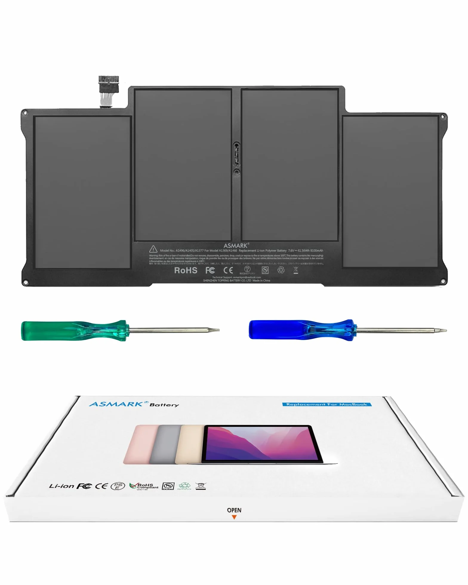 Batterie MacBook Air A1466 13 Pouces A1369 A1377 A1405 A1496