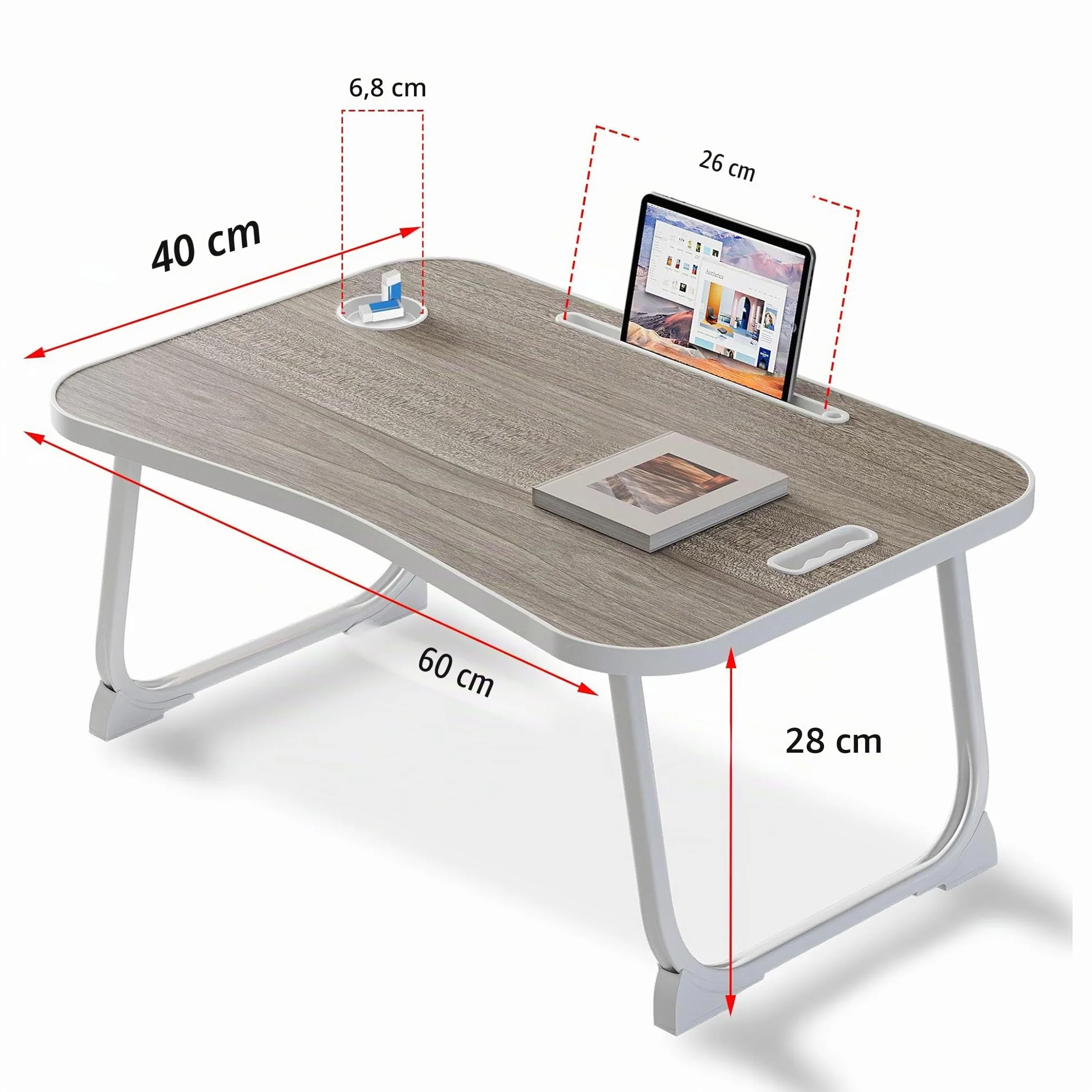 Bureau de lit pour Ordinateur Gris