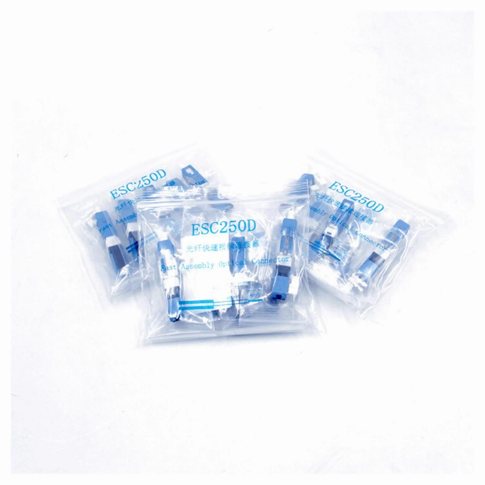 Adaptateur à Fibre Optique 100pcs FTTH SC Connecteur Rapide à Fibre Optique SC PC FTTH Fibre Optique Connecteur Rapide Embedded ESC250D SC connecteur