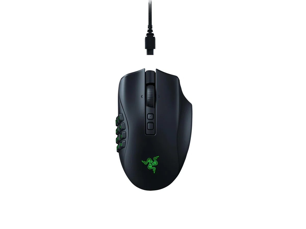 Razer Naga V2 Pro - Souris Gaming sans Fil Noir & Wireless Charging Puck - Module de Charge sans Fil pour Souris compatibles - Noir