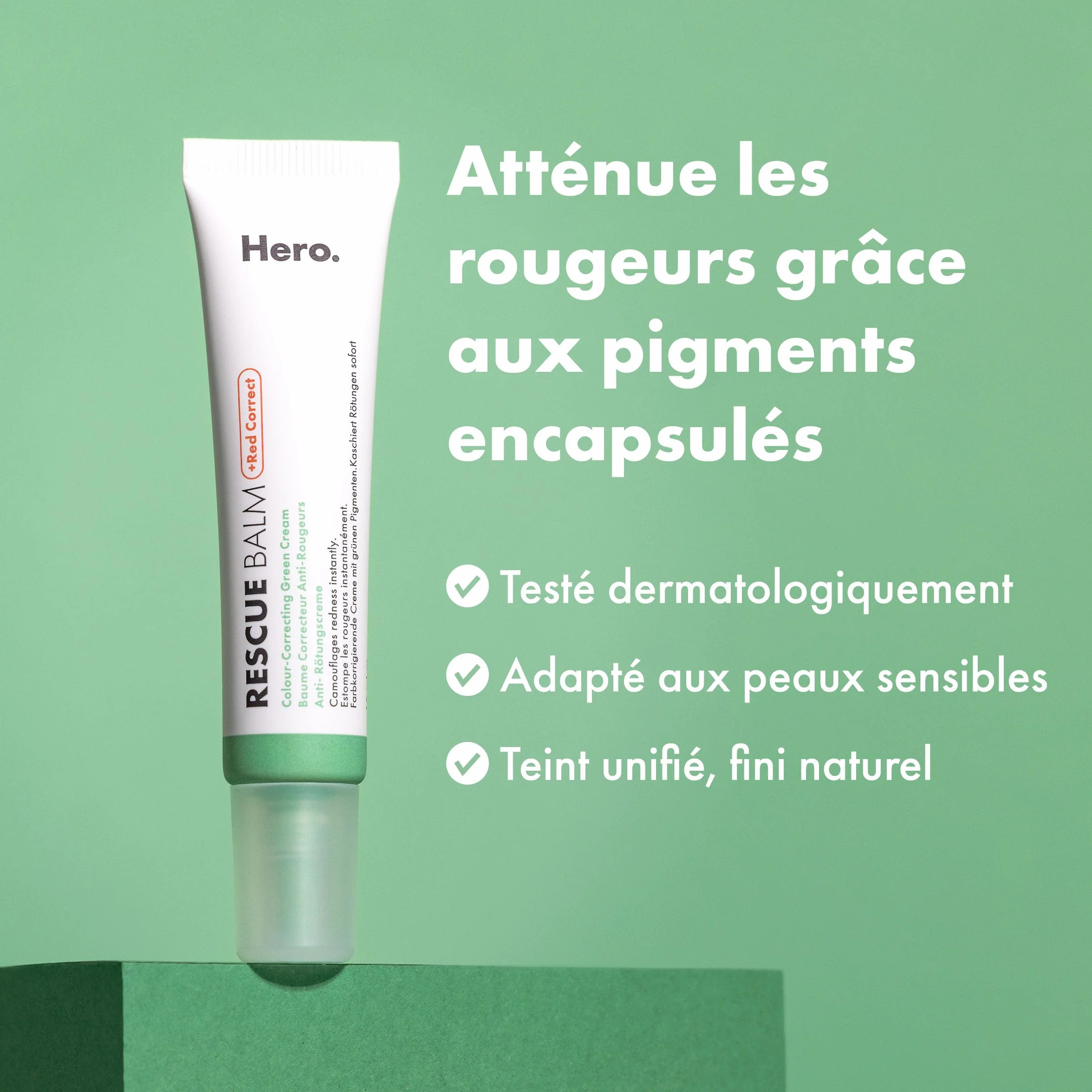 Hero Cosmetics Rescue Balm Red Correct Baume Correcteur Anti-Rougeurs Atténue les rougeurs 15 mL