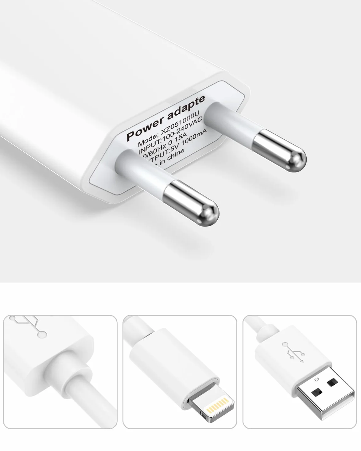 Chargeur Apple MFi Certifié et Câble iPhone 2M Lot de 2 5W USB Adaptateur Secteur pour iPhone 14/13/12/11 Pro Max/XS/X/8/7/6 Plus/5/SE