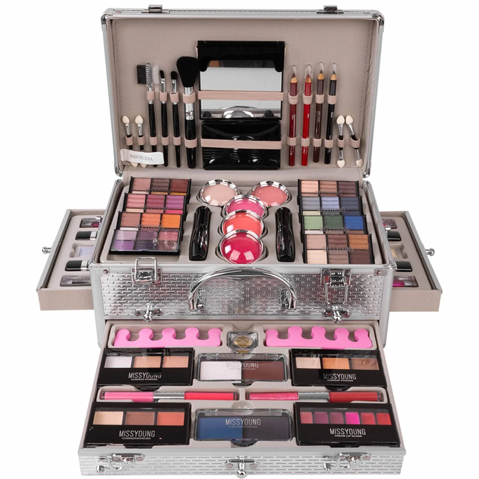 Set de Maquillage Coffret Cadeau Complète Ensemble de Beauté Cosmétique Kit avec Palette Fard à Paupières, Fard à Joues et Brillant à Lèvres