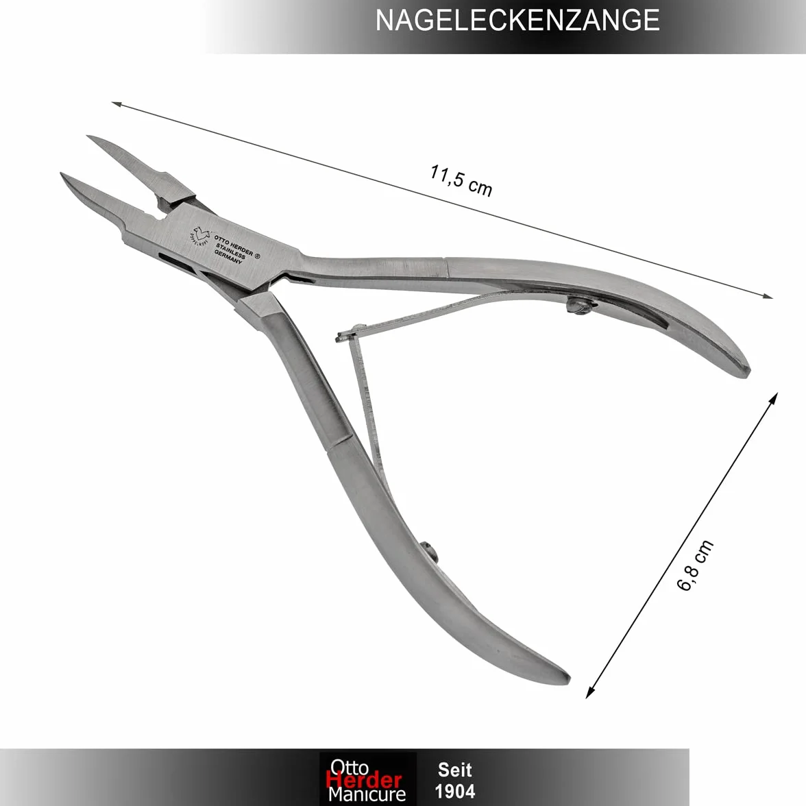 OTTO HERDER Pince à ongles pointue 11,2 cm pour ongles incarnés