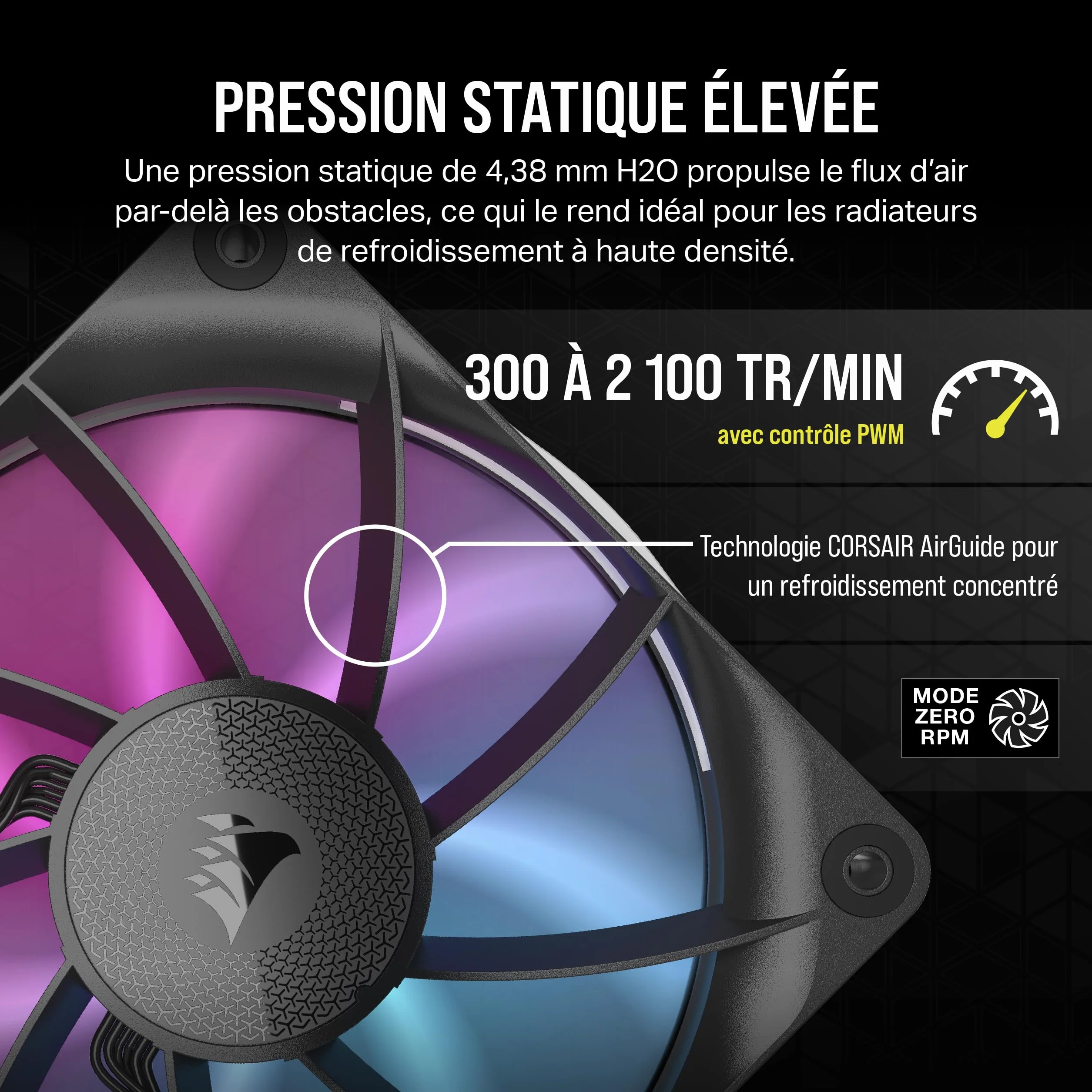 CORSAIR iCUE LINK RX120 RGB 120mm Ventilateurs PWM Triple Pack Noir