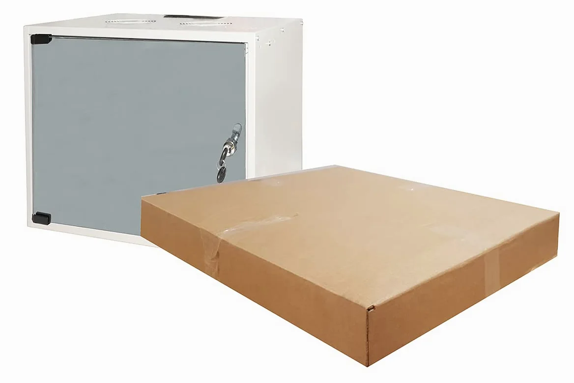 Armoire Rack 19" démontée 9 unités murales pour Filets (a) 460 x (l) 540 x (p) 400 mm Couleur Gris Porte Verre