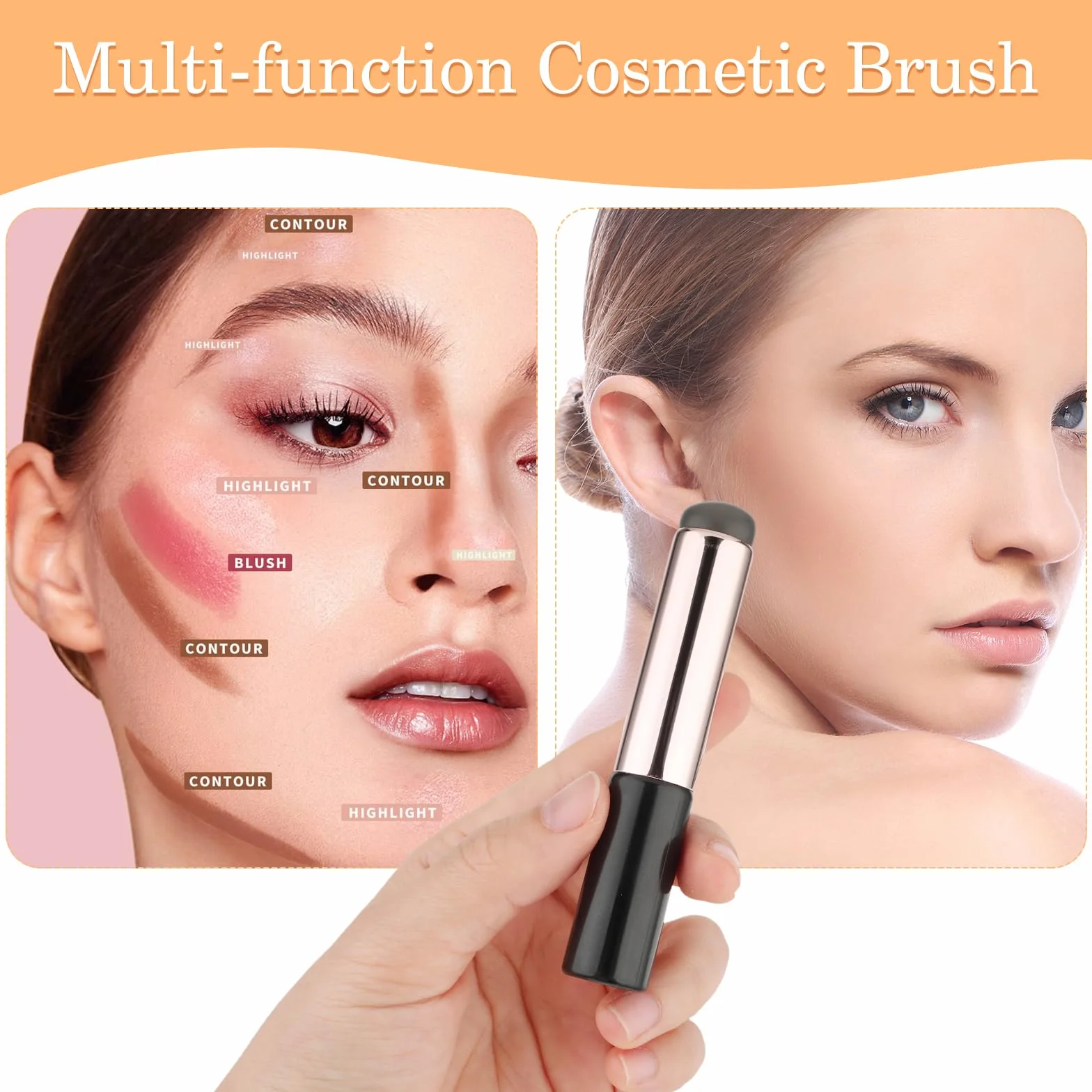 Amabro Lot de 2 pinceaux de maquillage en silicone réutilisables pour gloss à lèvres