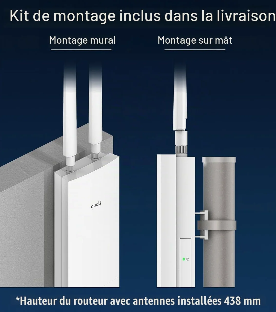 Répéteur wifi 6 d'extérieur WLR-1260 3000 Mb/s Dual Band [7links]