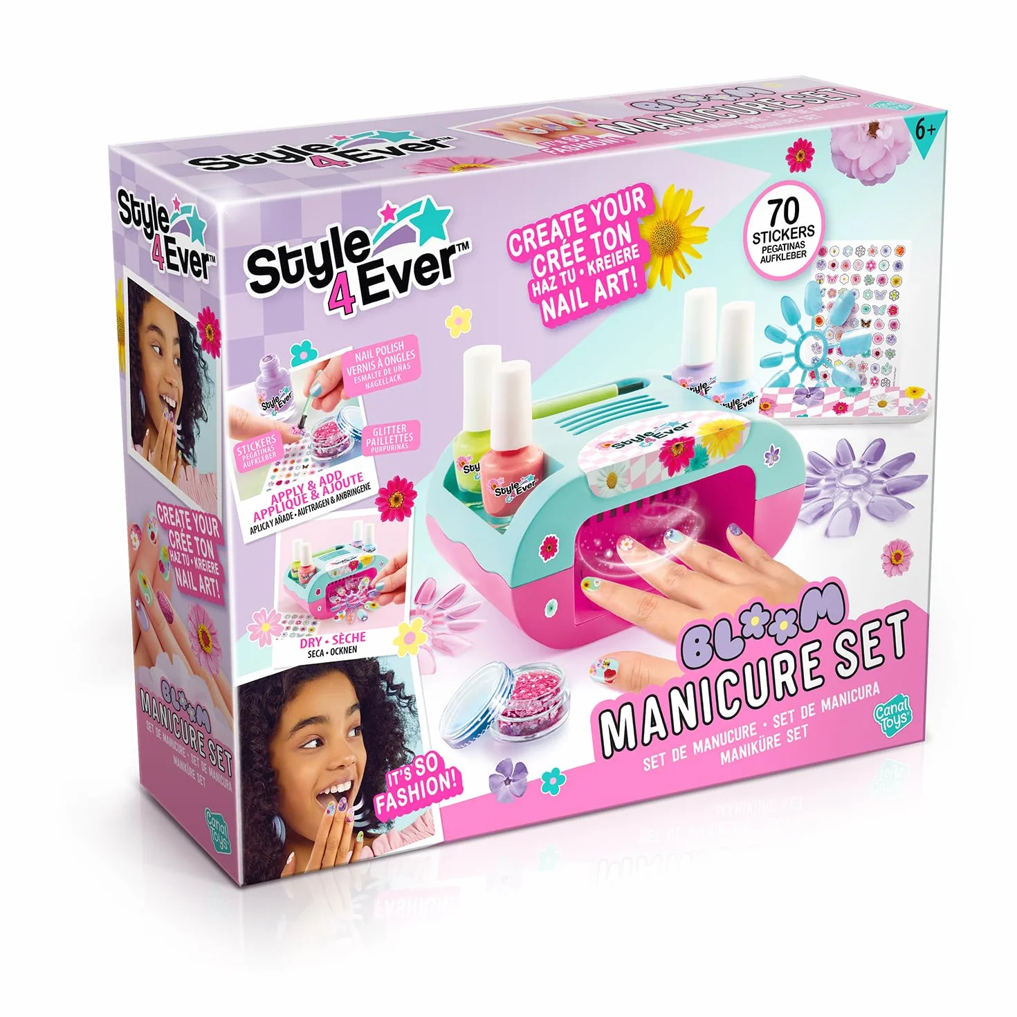 Canal Toys Style 4 Ever Set de Manucure Bloom Kit Créatif Nail Art Enfant 8+ Ans
