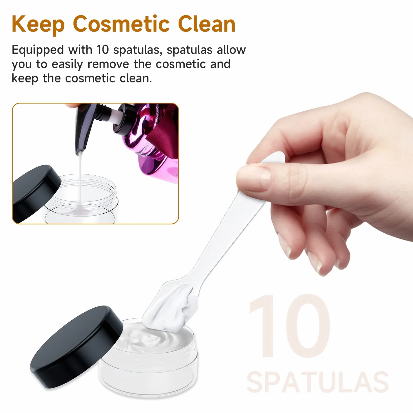 70 Pièces Bidon Vide Cosmétique 5ml/5g Petit Pot Plastique Pot Transparent Noir et Blanc