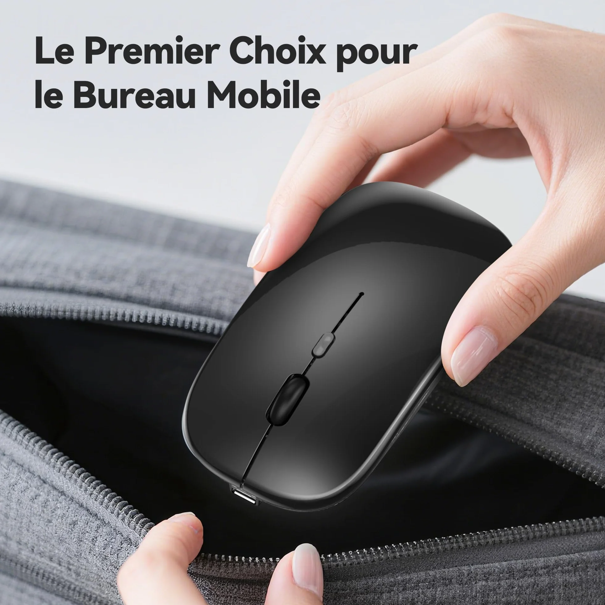 TECKNET Souris sans Fil Bluetooth 5.1 Rechargeable 1600 DPI Rétroéclairée 7 Couleurs Silencieuse Noir