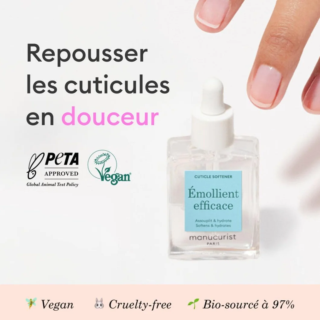 Manucurist Émollient Efficace Ongles et Cuticules Gel 9-Free 97% Bio-Sourcé Fabriqué en France 15ml