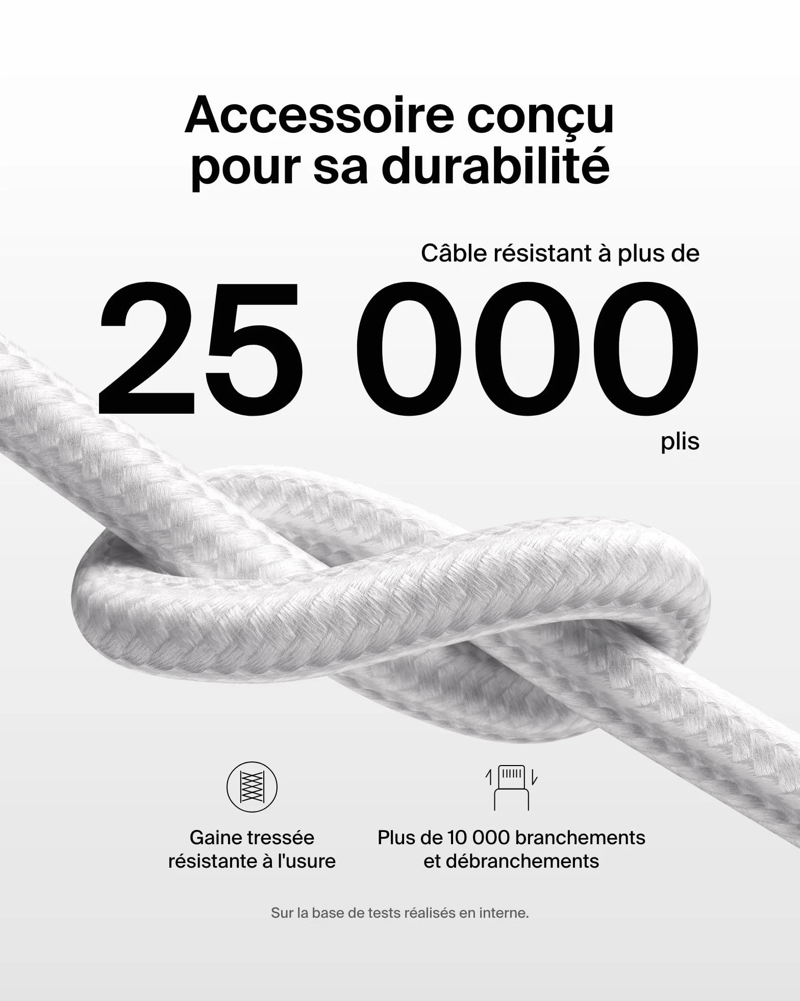 Belkin Pack de 2 Câbles USB-C Lightning 1,5 m Gaine Tressée Recharge Rapide Blanc
