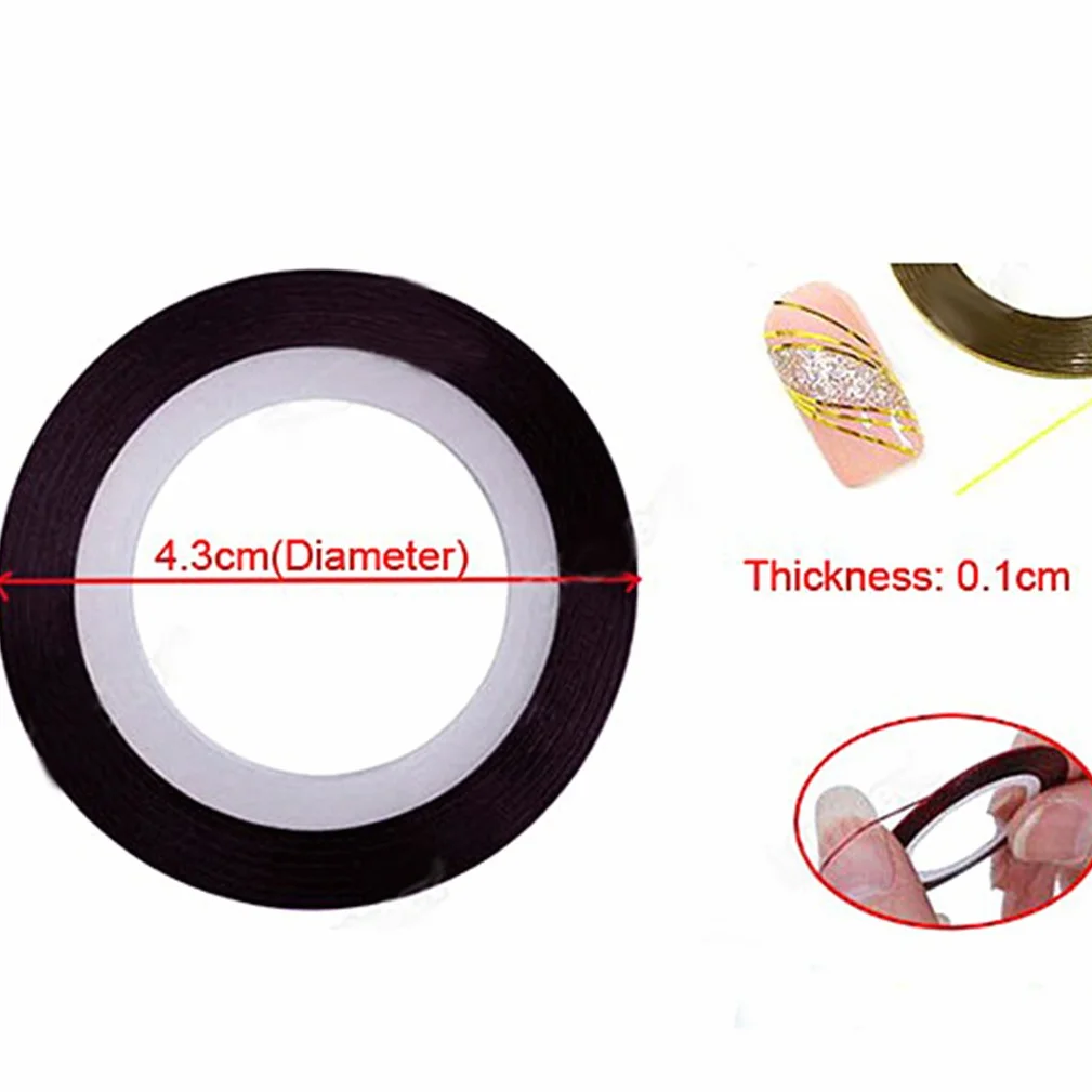 Nail Art fine Line Striping Tape Autocollant DIY Décorations à ongles 10 Couleurs mélangées