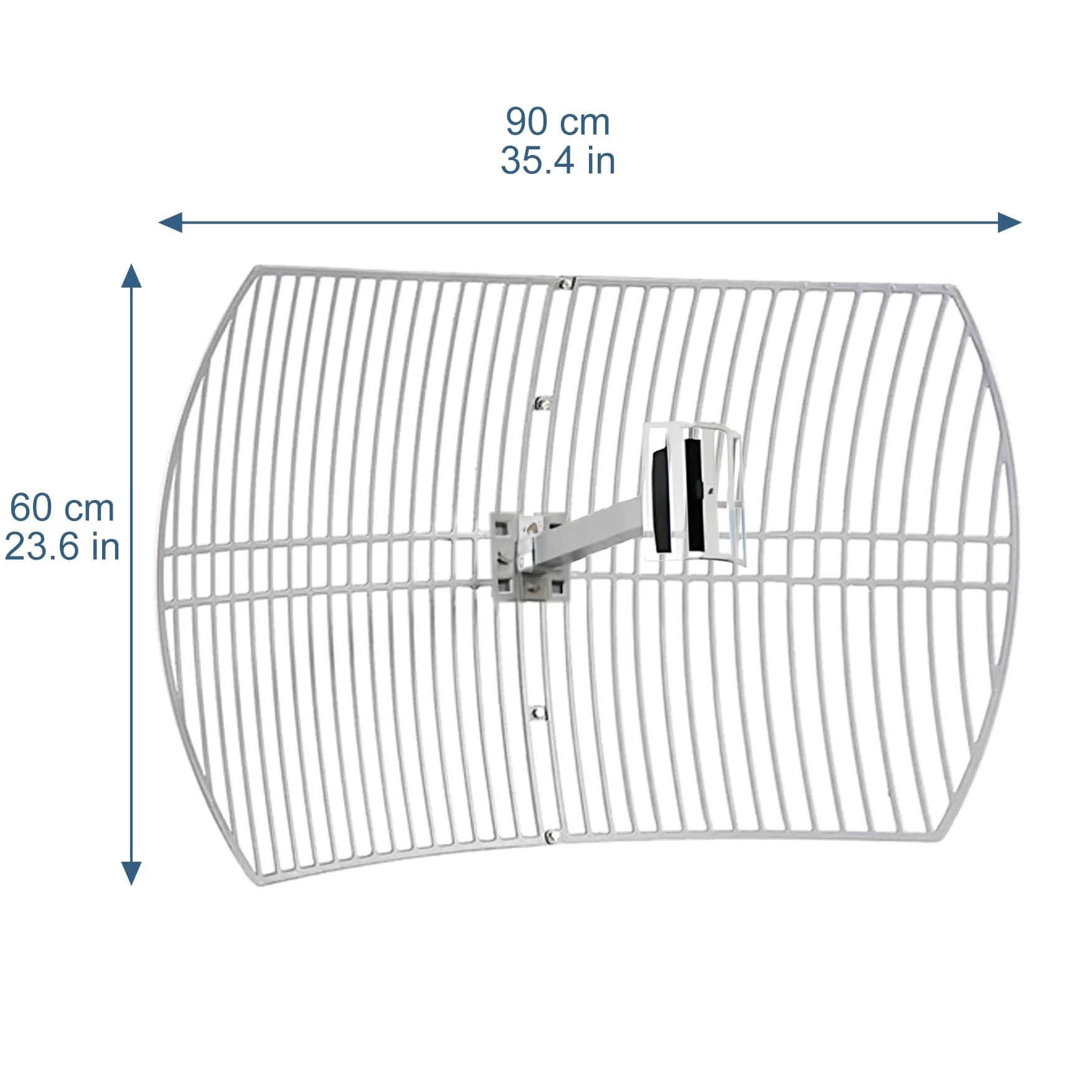 Antenne parabolique directionnelle extérieure à gain élevé 2,4 GHz 24 dBi (2400-2483 MHz) longue portée N-femelle connecteur pour caméra de sécurité routeur WI FI
