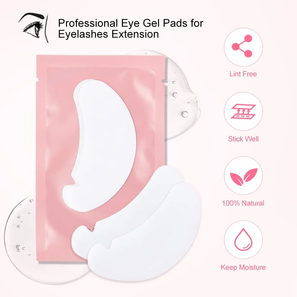 Lunamoon 50 Paire Patchs Pour Extensions de Cils Gel Non Pelucheux Yeux Pads Lash Lift