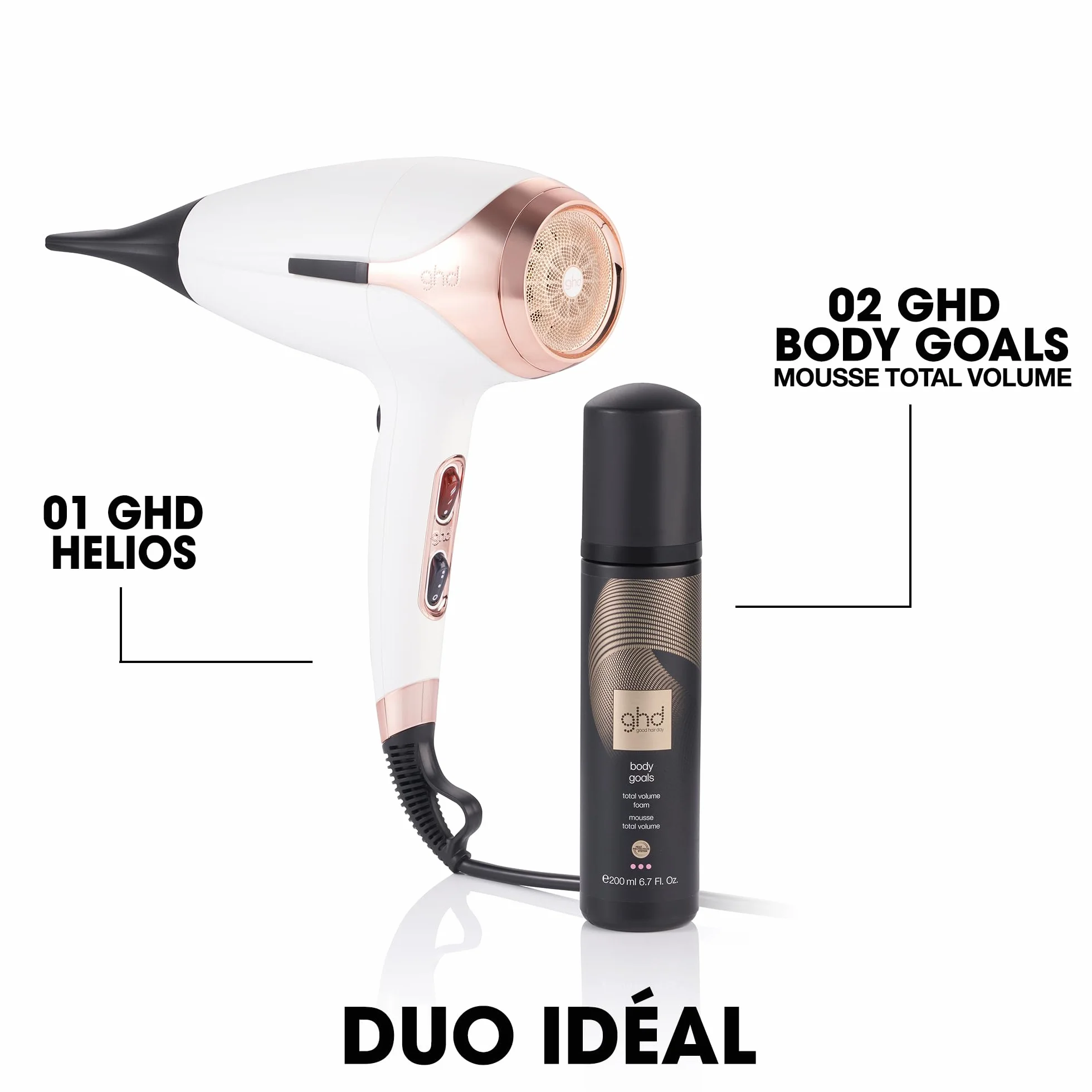 ghd Helios Sèche-cheveux professionnel puissant précis 30% plus brillants sans frisottis