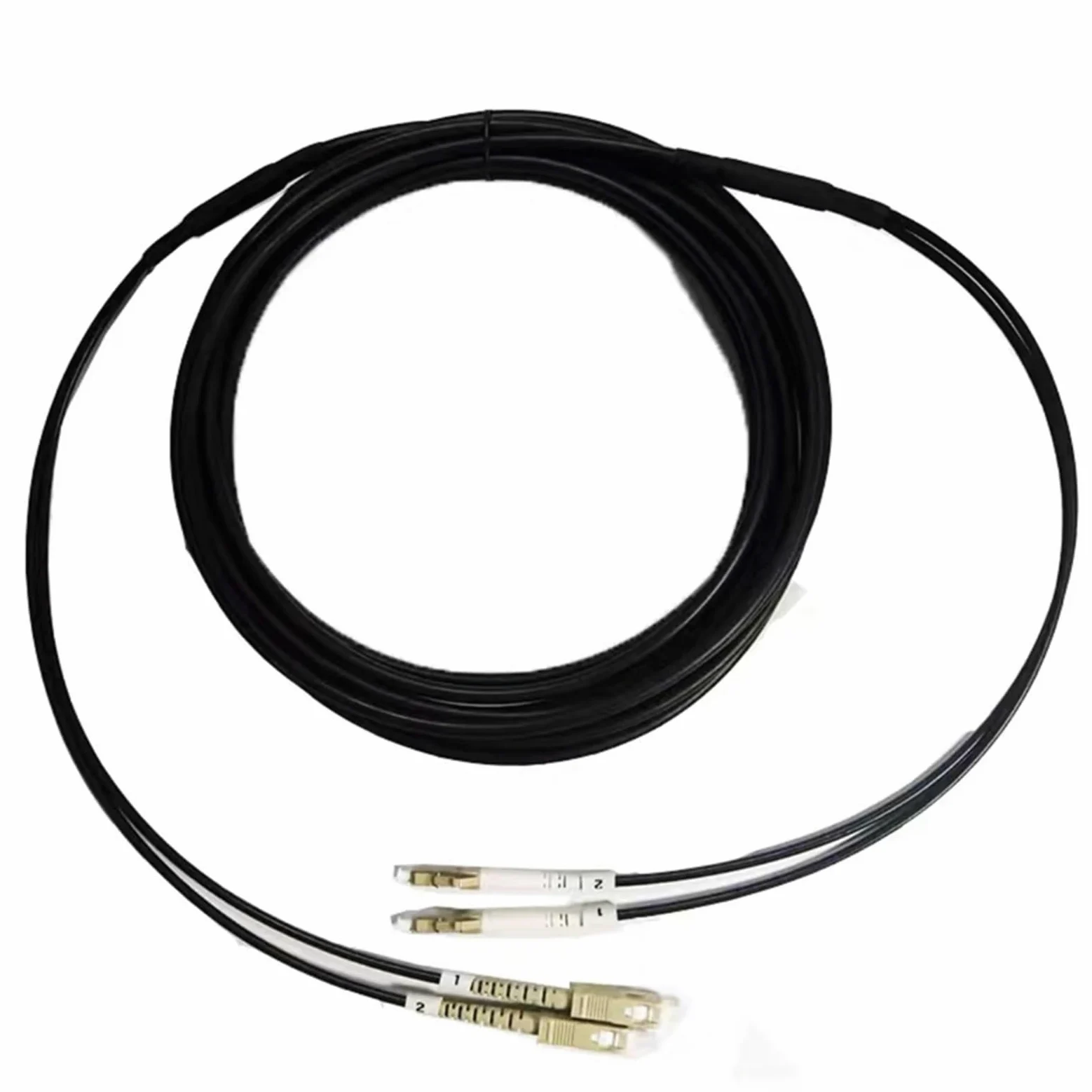 OM3 Cordon de raccordement en fibre optique blindée TPU 1 à 300 m 2 cœurs pour extérieur (120 m 1 pièce, ST-FC)