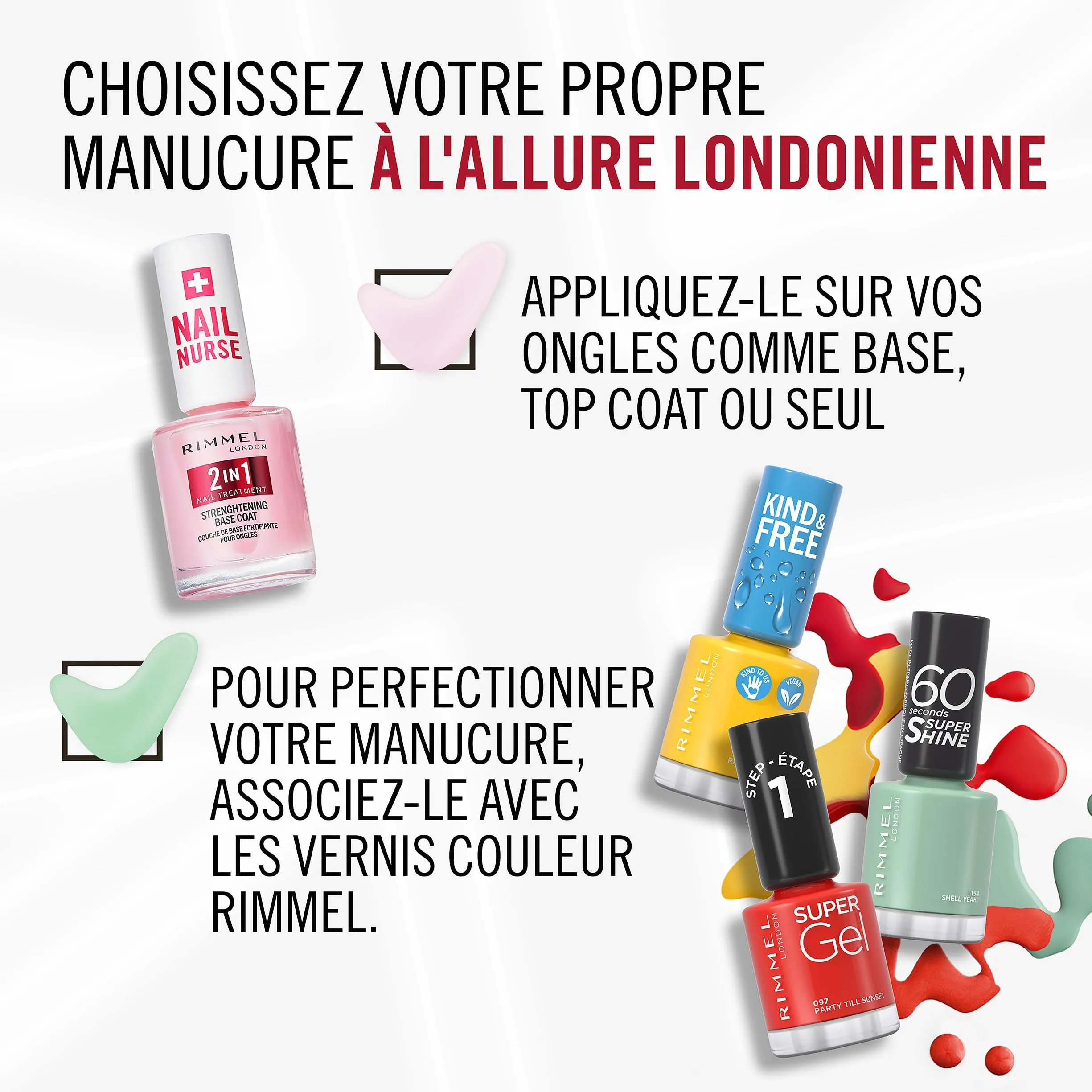 Rimmel London Nail Nurse 2 in 1 Base Coat & Strengthener