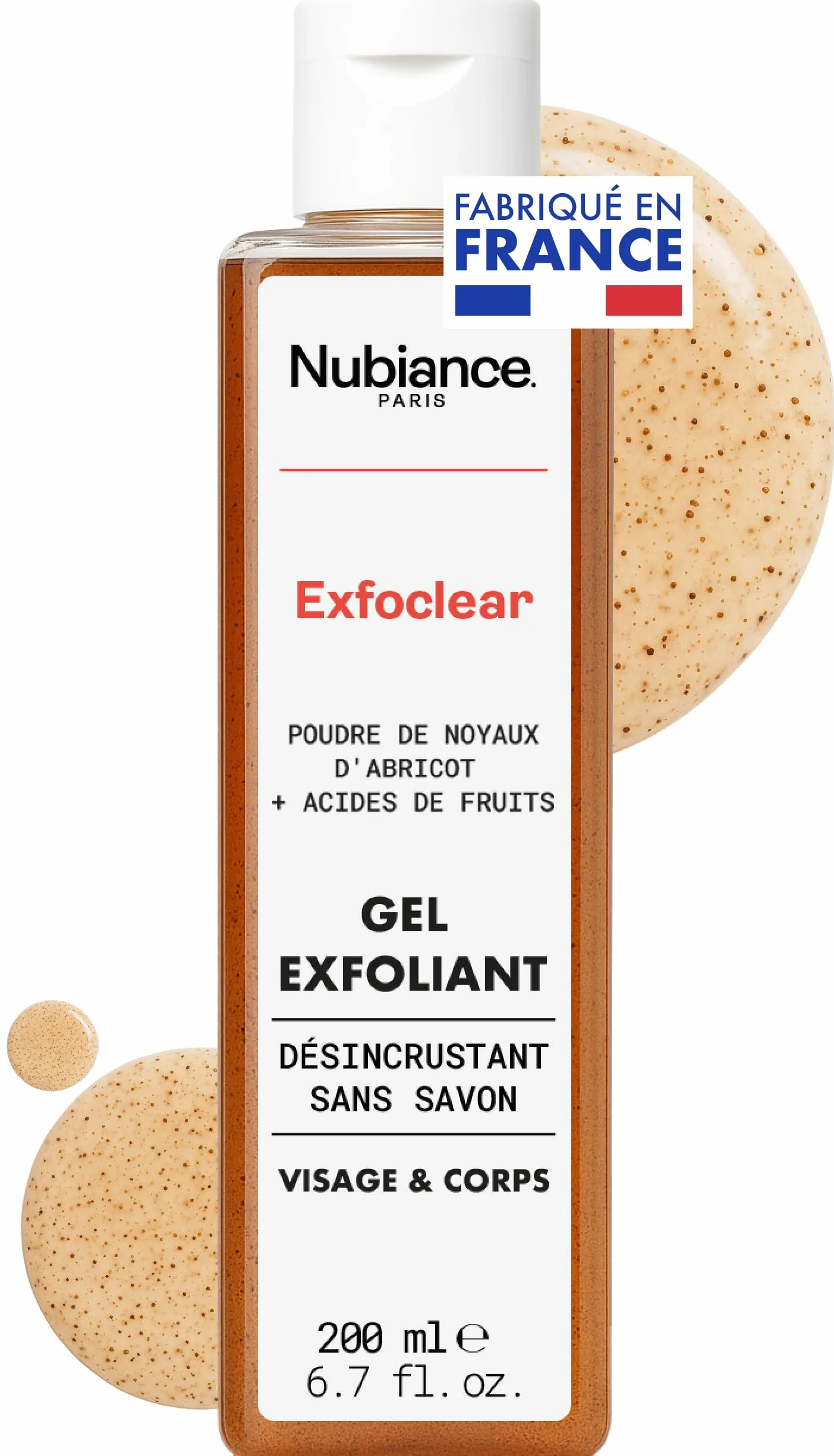 NUBIANCE Exfoclear Gommage Corps & Visage aux AHA Exfoliant 200 ml