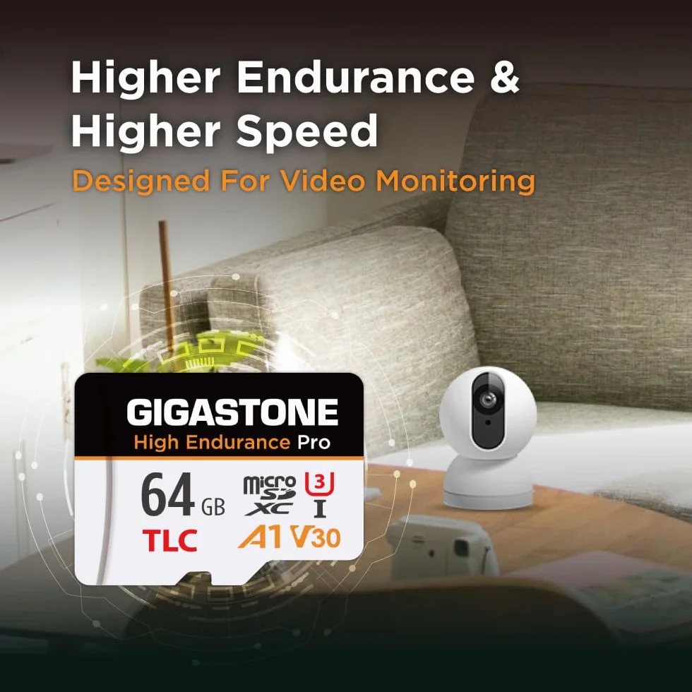 GIGASTONE Carte Micro SD 64 Go High Endurance Pro 95 Mo/s Dash Cam