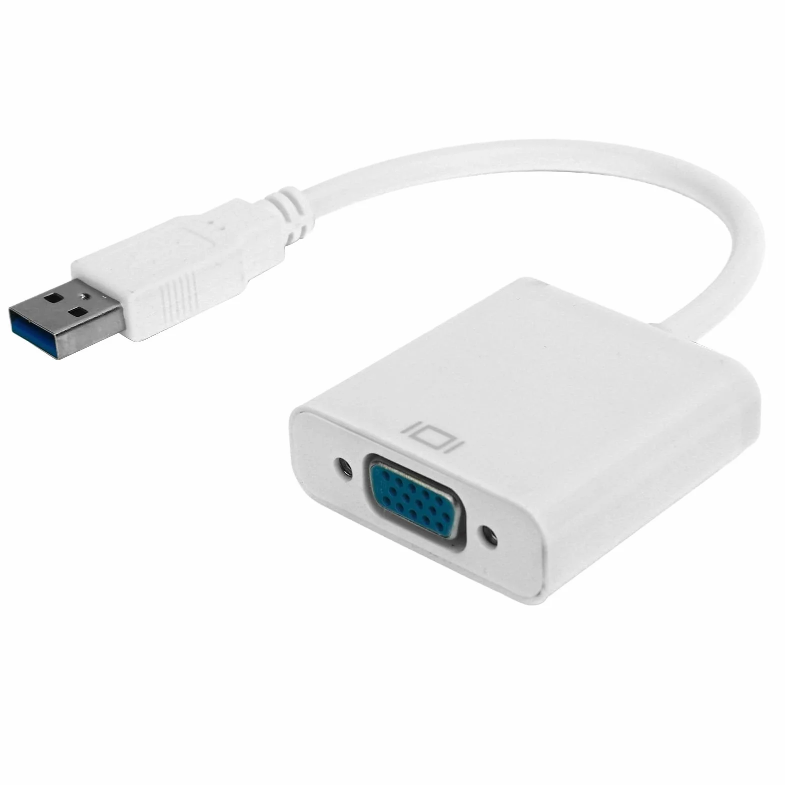 Convertisseur USB 3.0 vers VGA Mâle, Câble Adaptateur HD 1080P 5Gbps, Carte Vidéo Externe Femelle 15 Broches pour PC