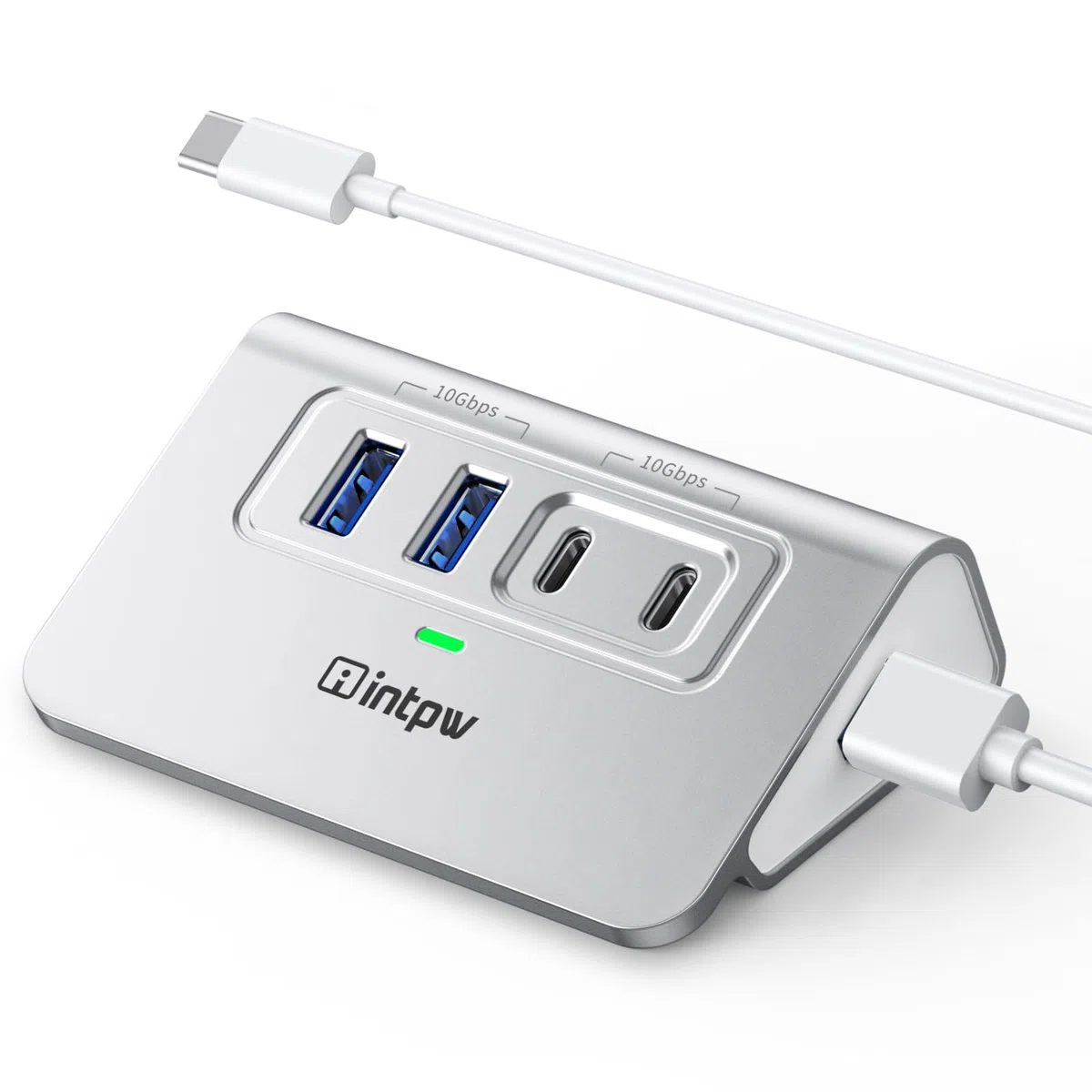 intpw Hub USB 3.0 en aluminium 4 ports USB 3.0 avec câble de 1 m, hub USB pour PC/ordinateur portable/Xbox/clé USB/imprimante/appareil photo/clavier/souris