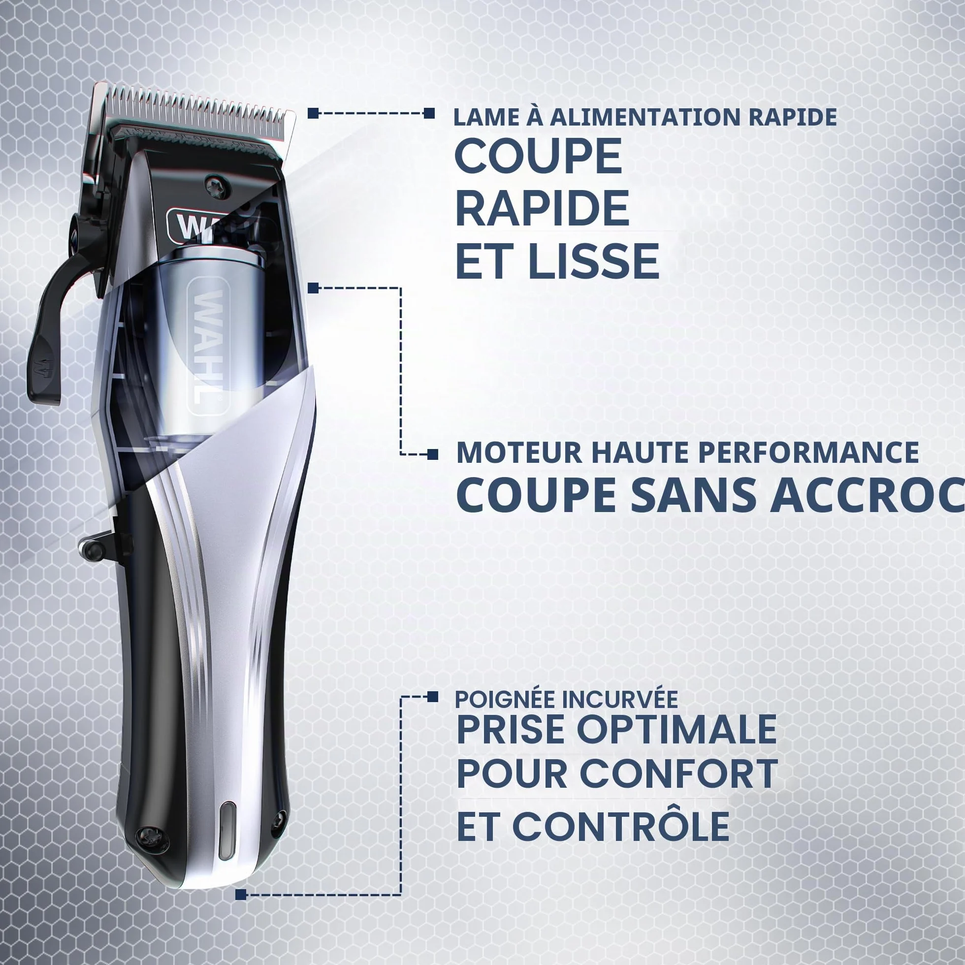 Wahl Rapid Clip Tondeuse Homme Rechargeable Lithium-Ion Sans Fil Professionnelle