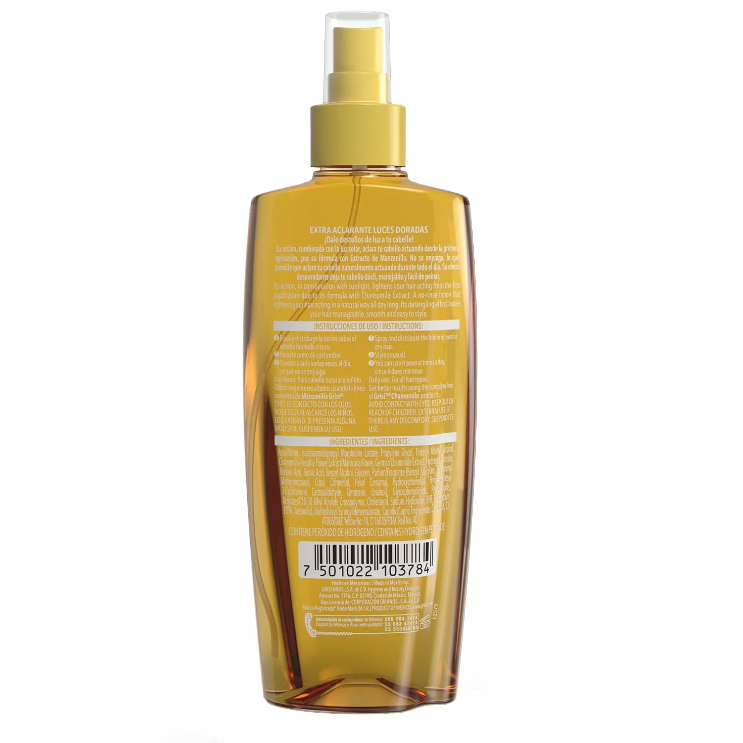 Grisi Manzanilla Lot de 2 lotions capillaires Gold – Spray éclaircissant à la camomille pour cheveux