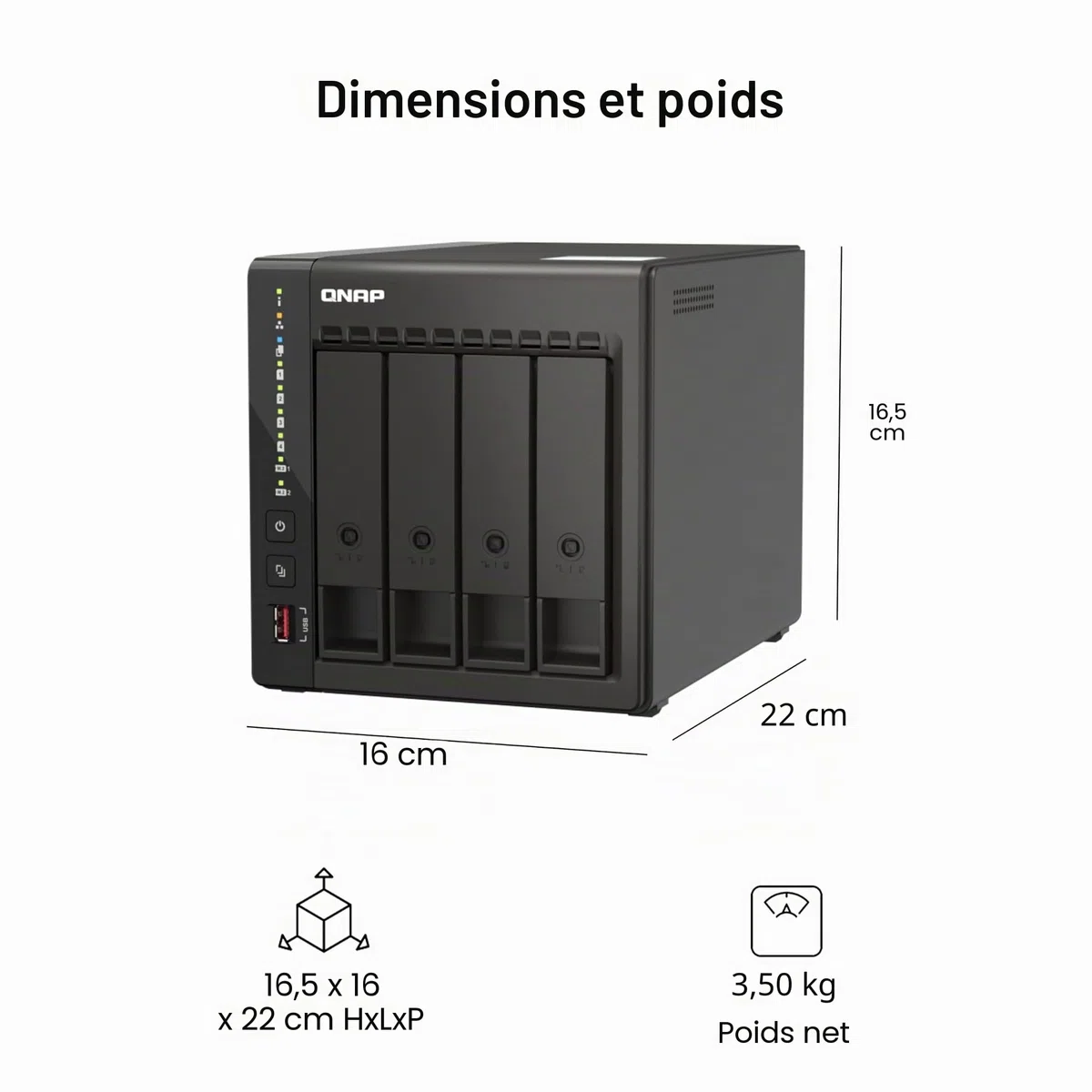 QNAP Bureau TS-453E-8G 4 Baies