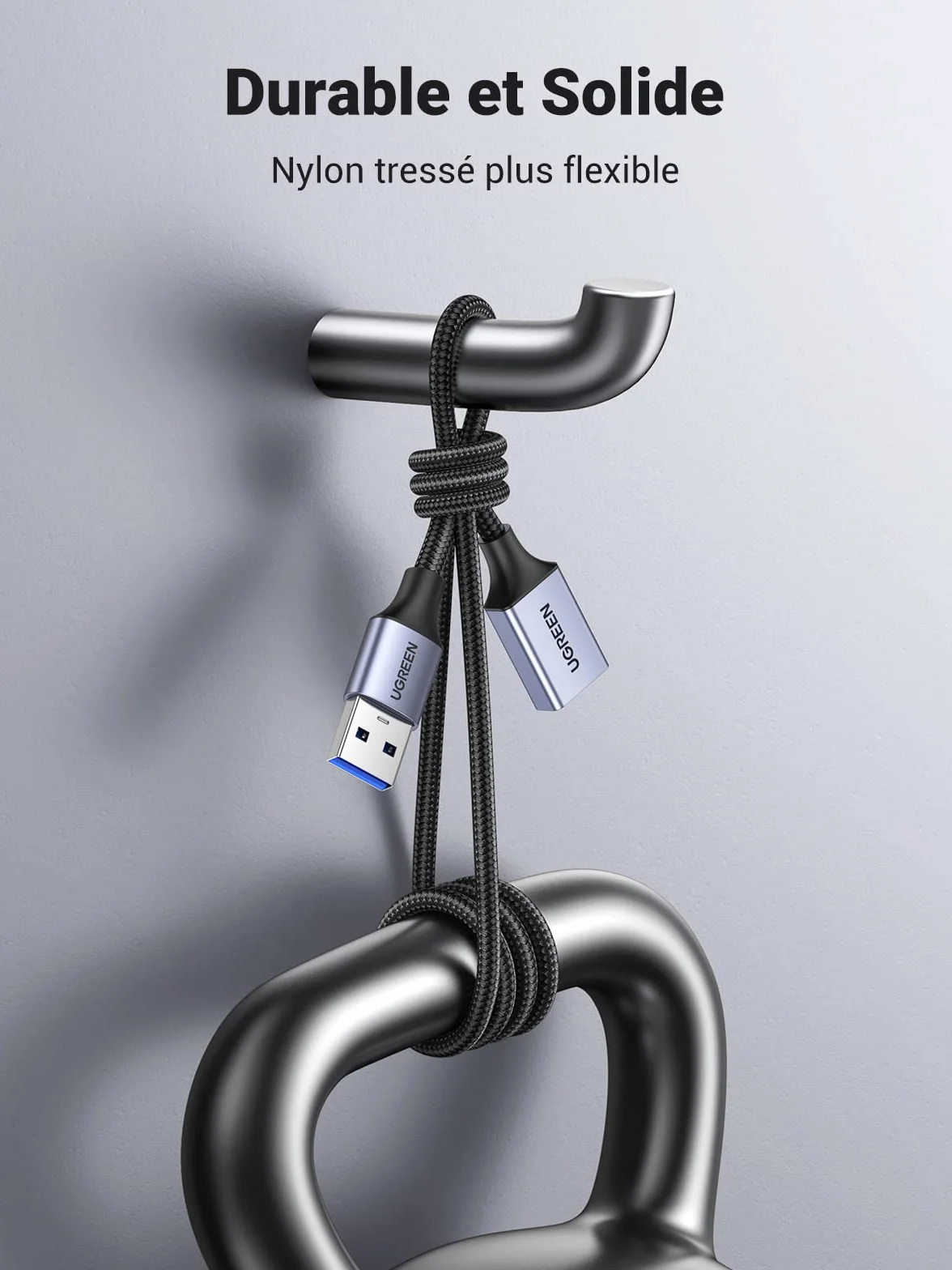 UGREEN Câble Rallonge USB 3.0 5Gbps 1M Type A Mâle vers Femelle pour Oculus Rift Xbox