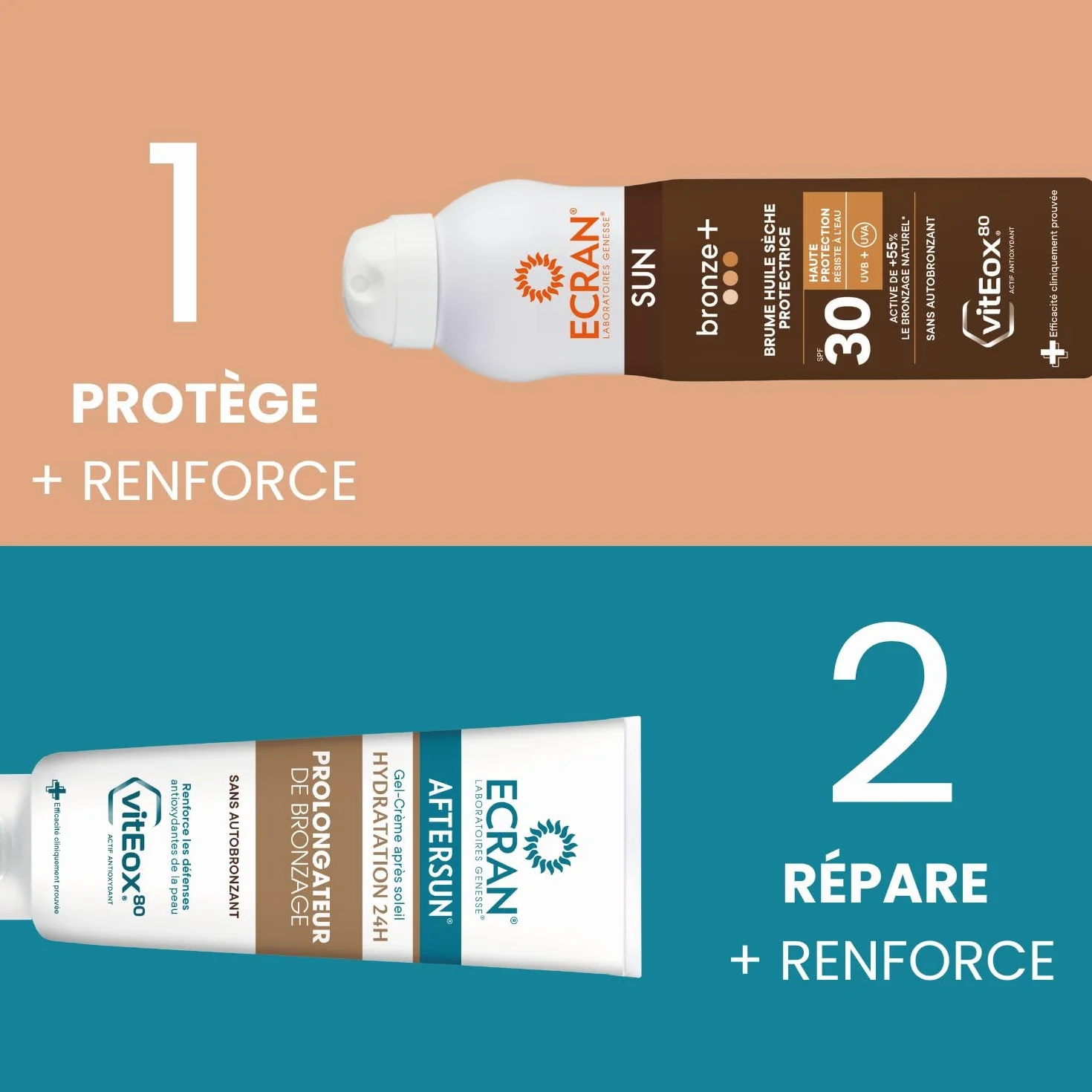 ECRAN® Brume Huile Activatrice de Bronzage SPF 30 Protection UVA UVB Vitamine E