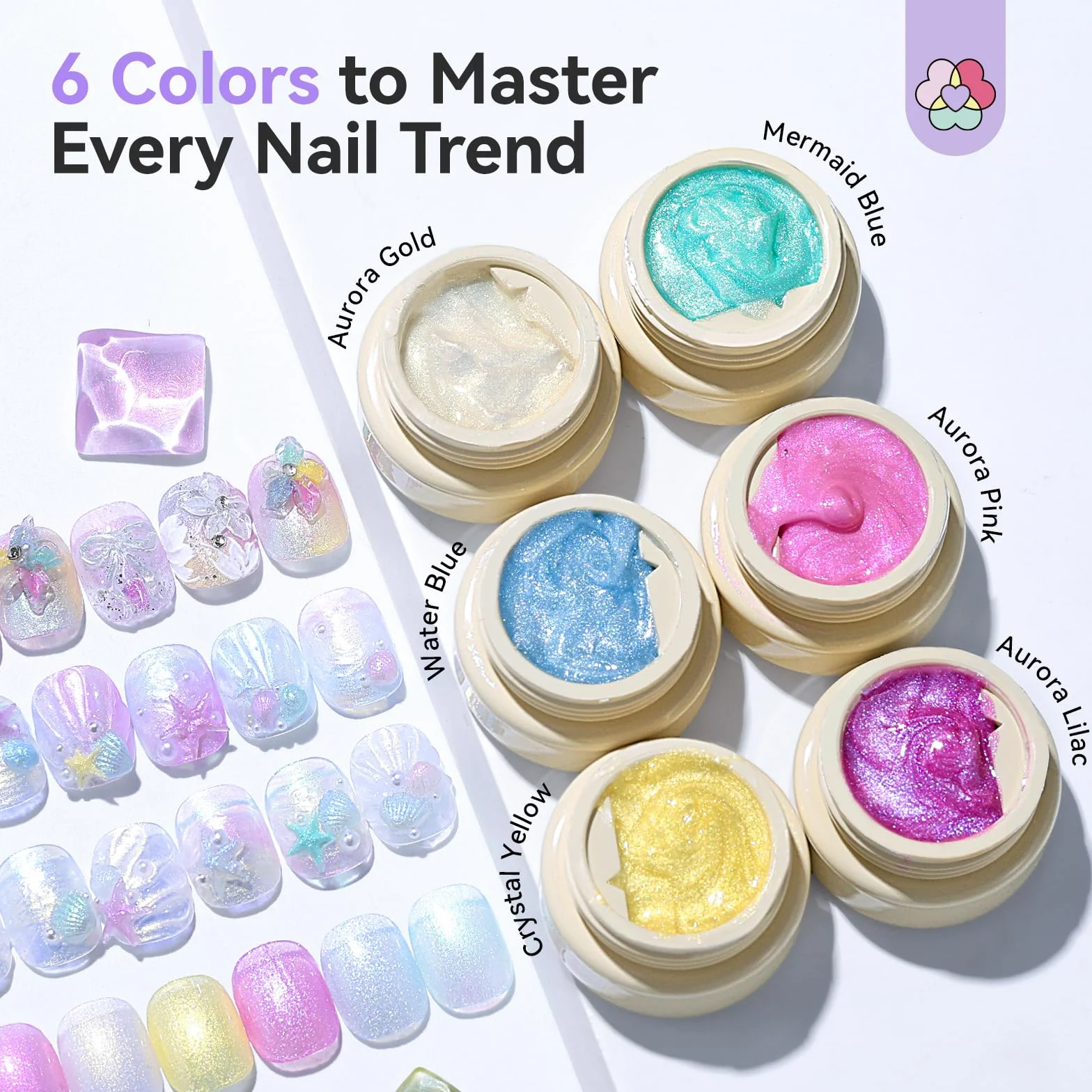 SAVILAND Gel 3D Nail Art 6 Couleurs Vernis UV Ensemble pour Ongles Sculpture Manucure DIY