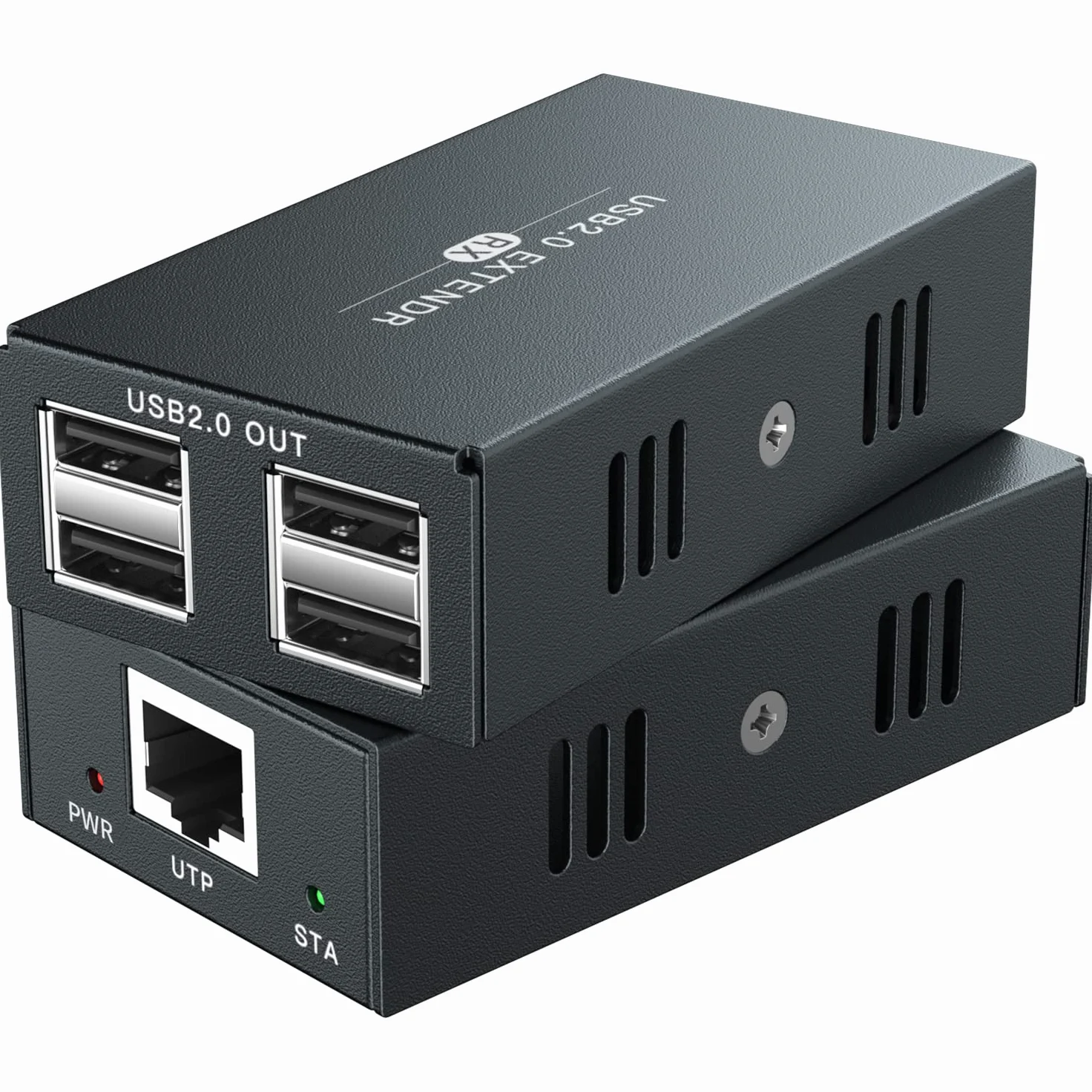 Extenseur USB 4 USB 2.0 sur Ethernet 50 m Cat5e/6/7 Hub USB sans pilote pour webcam, imprimante, clavier, souris, micro