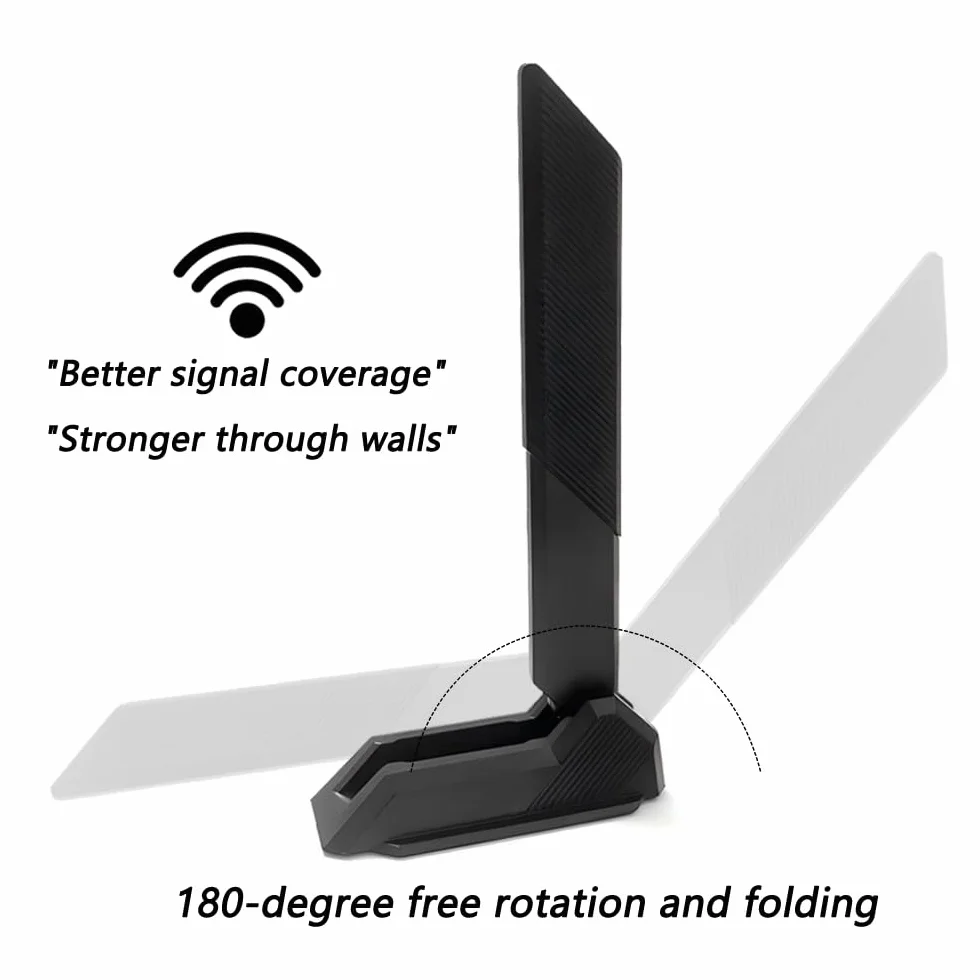 Antenne WiFi 7 pour Gigabyte X870 X870E Z890 Z890I Z890M B550M B850 | B650E B850I B850M B860 B860M W790 TRX50 AI TOPe Carte mère WiFi 7 tri bandes 12 dBi Bluetooth 5.4, base magnétique