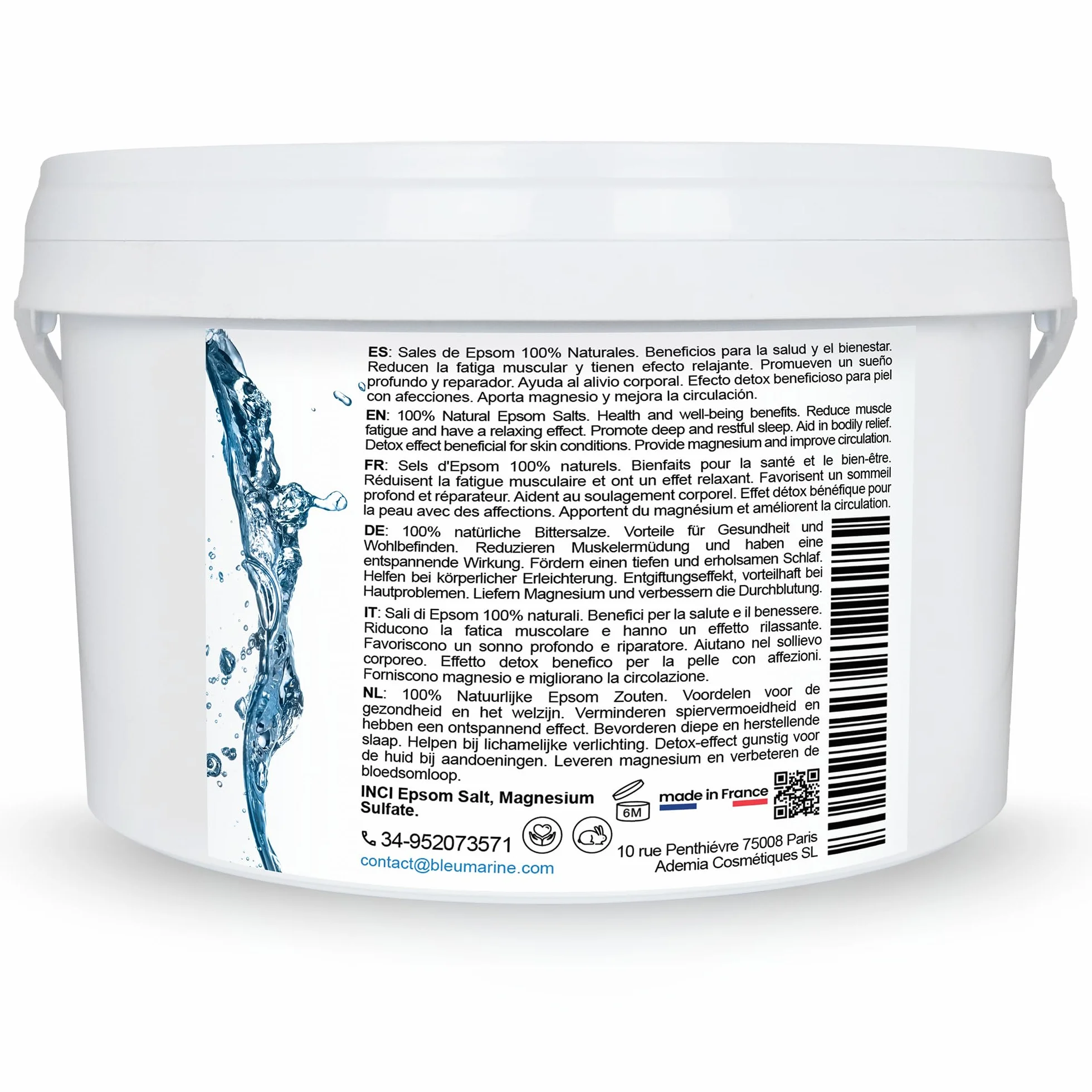 Sels d'Epsom Naturels 2,5 kg pour Bain de Pieds et Gommage
