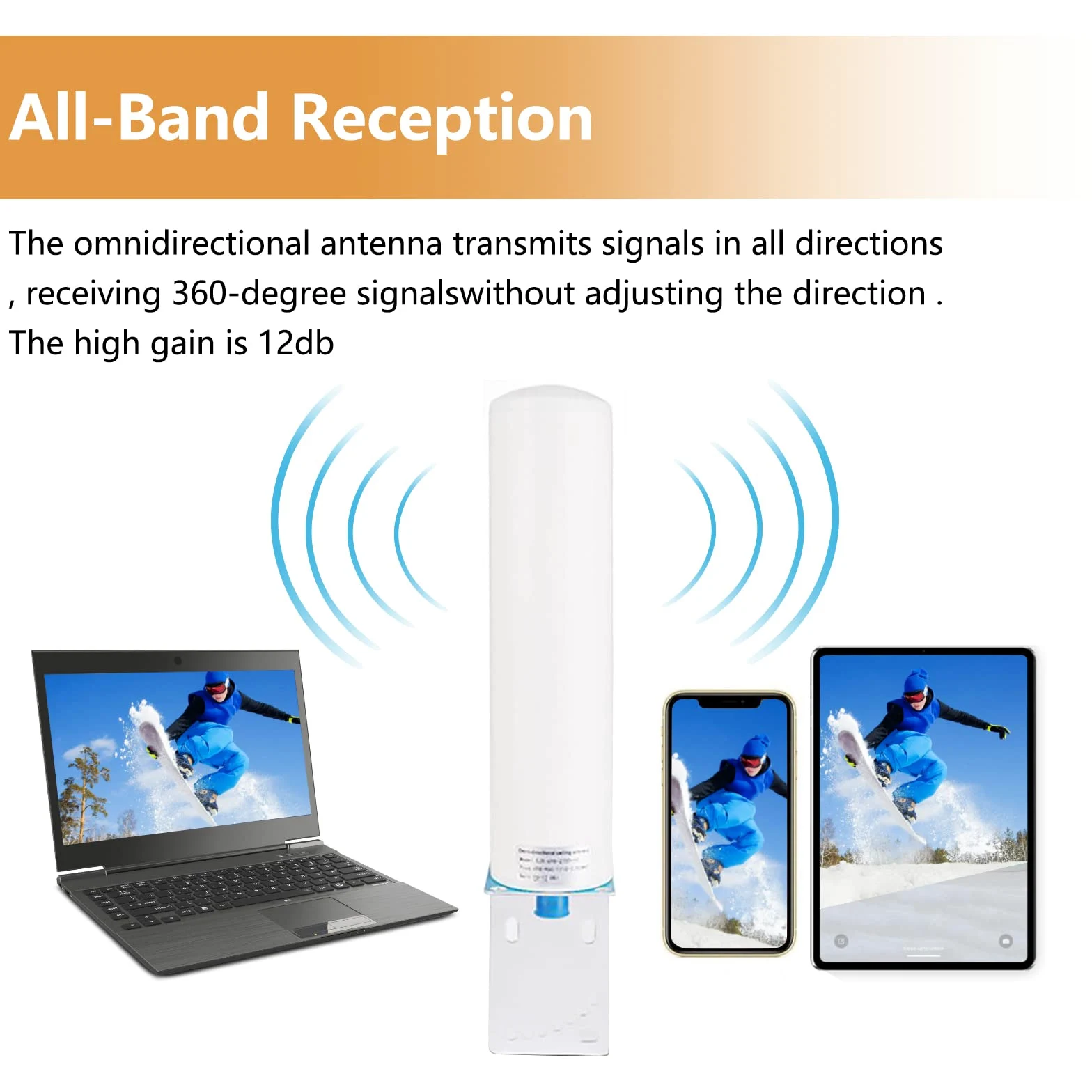 Antenne 4G LTE Exterieur Mimo Omnidirectionnel Étanche 698-2700 MHz 3G/4G LTE connecteur SMA CRC9 TS9 Compatible pour Routeur 4G Gagnez jusqu'à 12 dBi Réception jusqu'à 15 KM(câble 2 x 5 m)