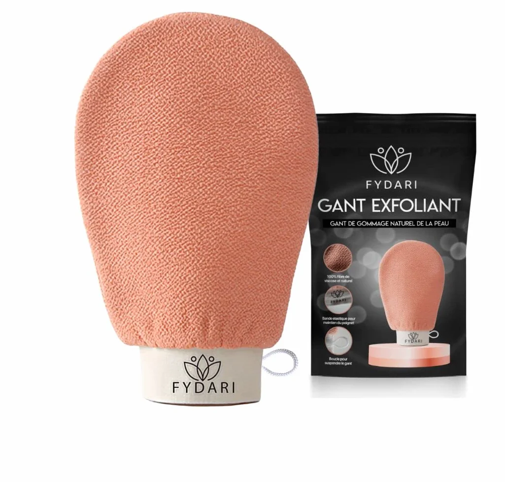 Gant Corps Exfoliant Peau Naturel, Kessa Hammam et Spa pour Hommes et Femmes