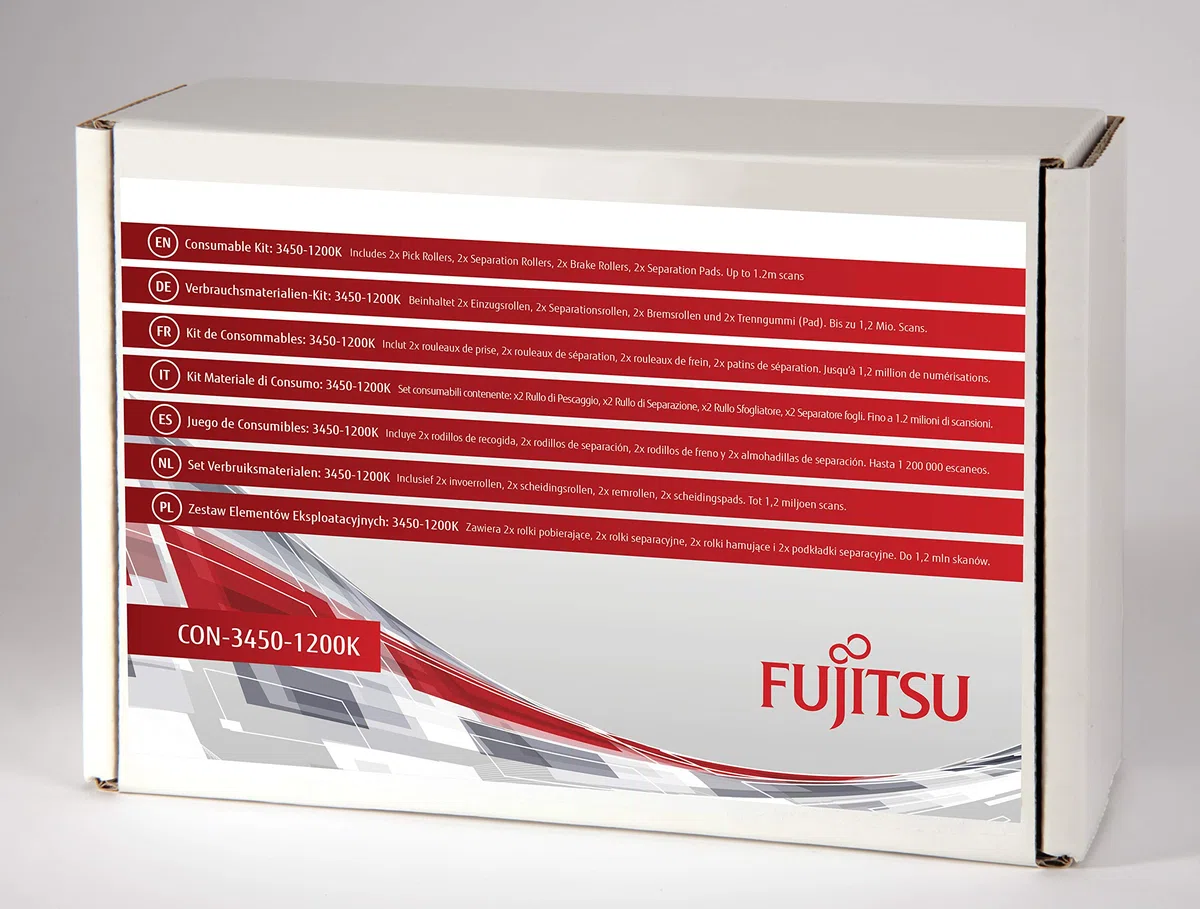 Fujitsu Consumable Kit F/ FI-5900c Consumable Kit: 3450-1200k For FI-5900c, FI-5950. Estimated Life: Up To 1.2m Scans/ (coN-3450-1200k)