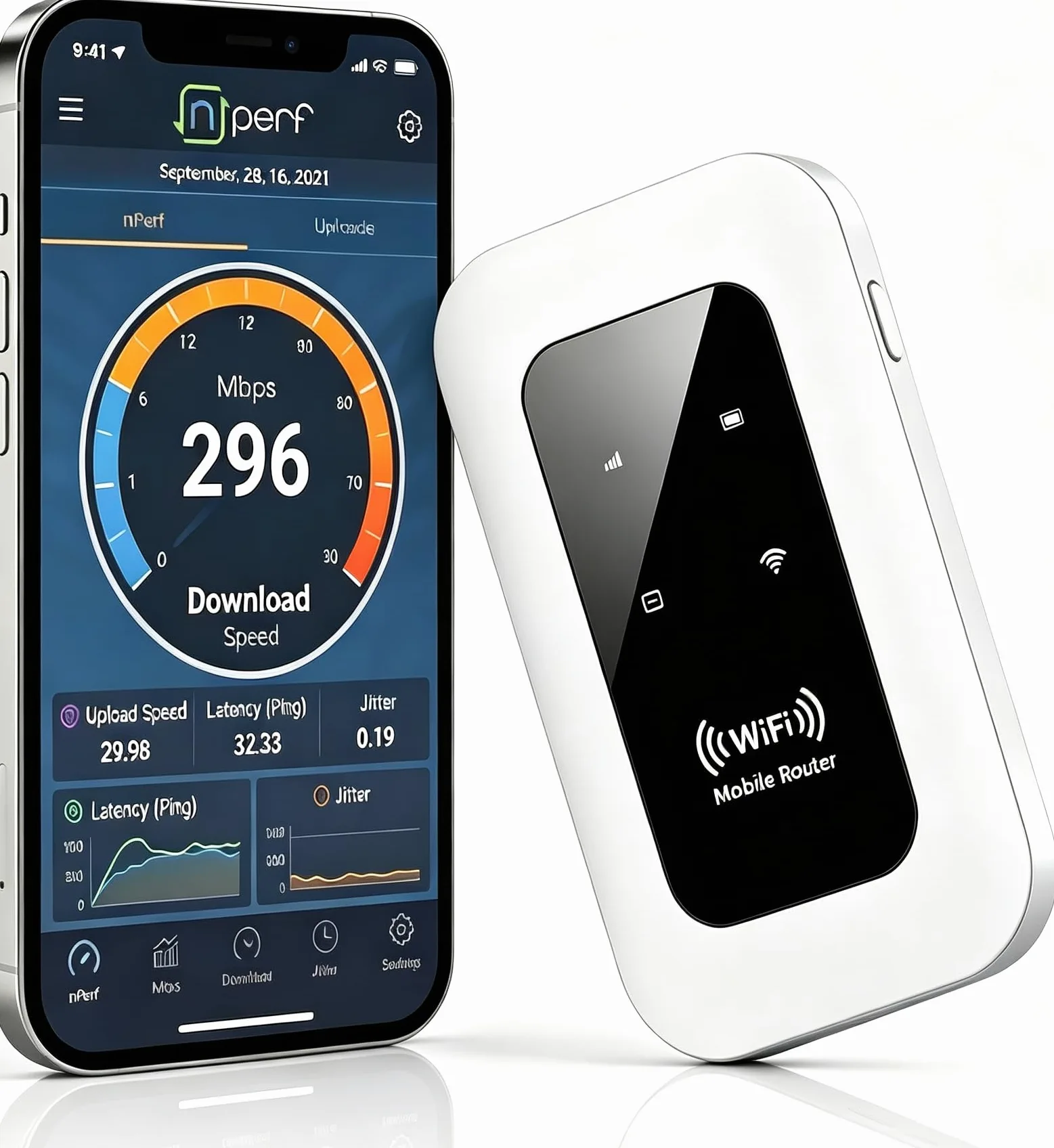 Routeur 5G Portable WiFi 6 Déverrouillé sans abonnement, Modem 5G/4G+ avec Nano‑SIM, jusqu'à 26 appareils connectés, Haut débit sans Box, idéal pour Voyage, Camping et télétravail