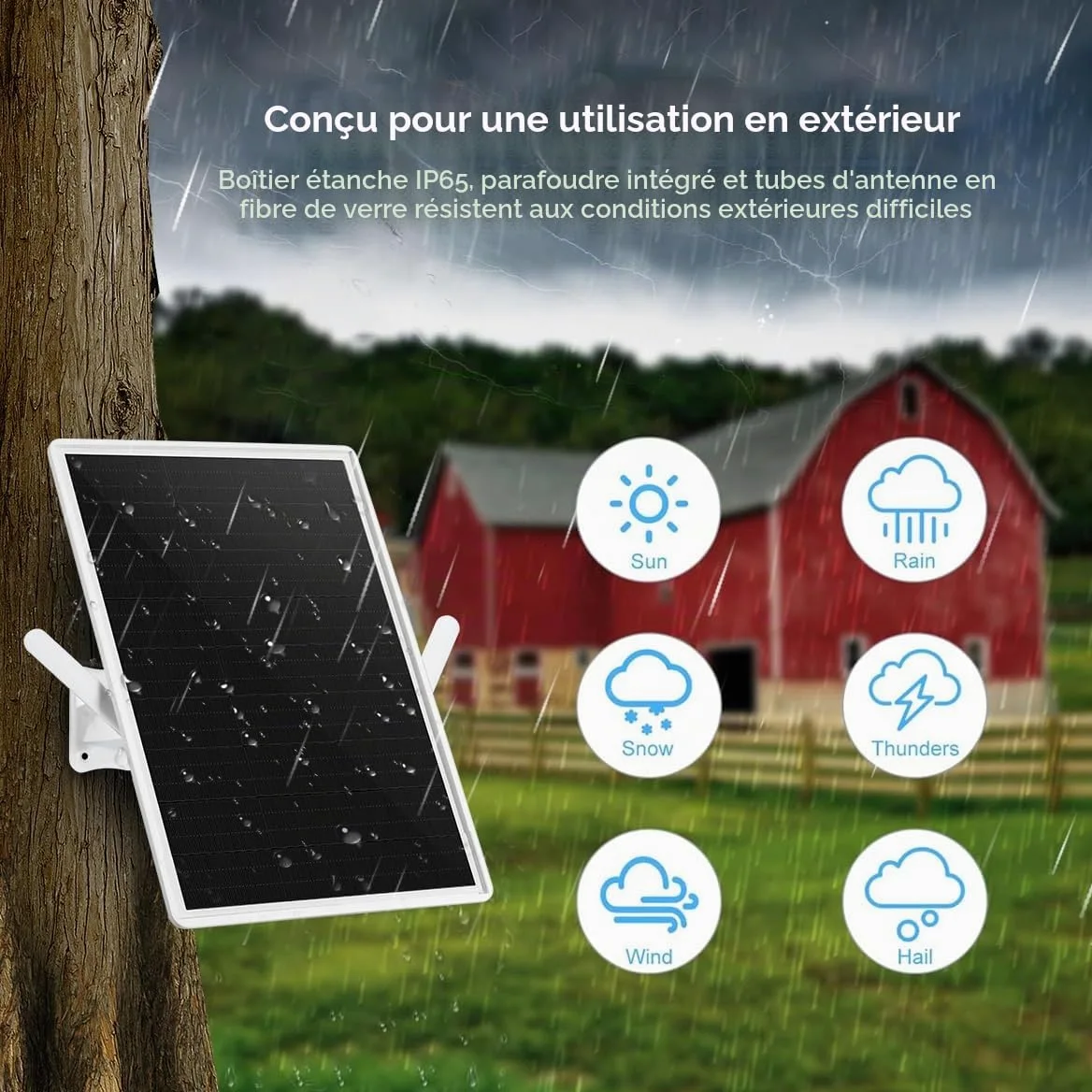 Amplificateur/amplificateur de Signal WiFi Double Bande extérieur pour routeur 2,4GHz, répéteur WiFi,300Mbps,Rayon de Couverture jusqu'à 490 pieds/150mètres,Panneau Solaire 15W/5V,20000mAh IP65 ét