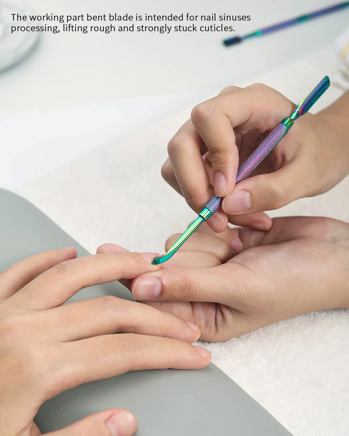 Repousse Cuticule Ongle Professionnel en Acier Inoxydable Double Tête FVION