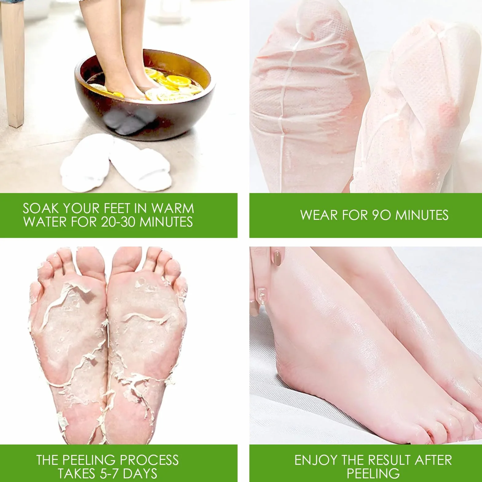 Masque Pied Peeling Nourrissant Aloe Vera pour Pieds Secs et Fendillés